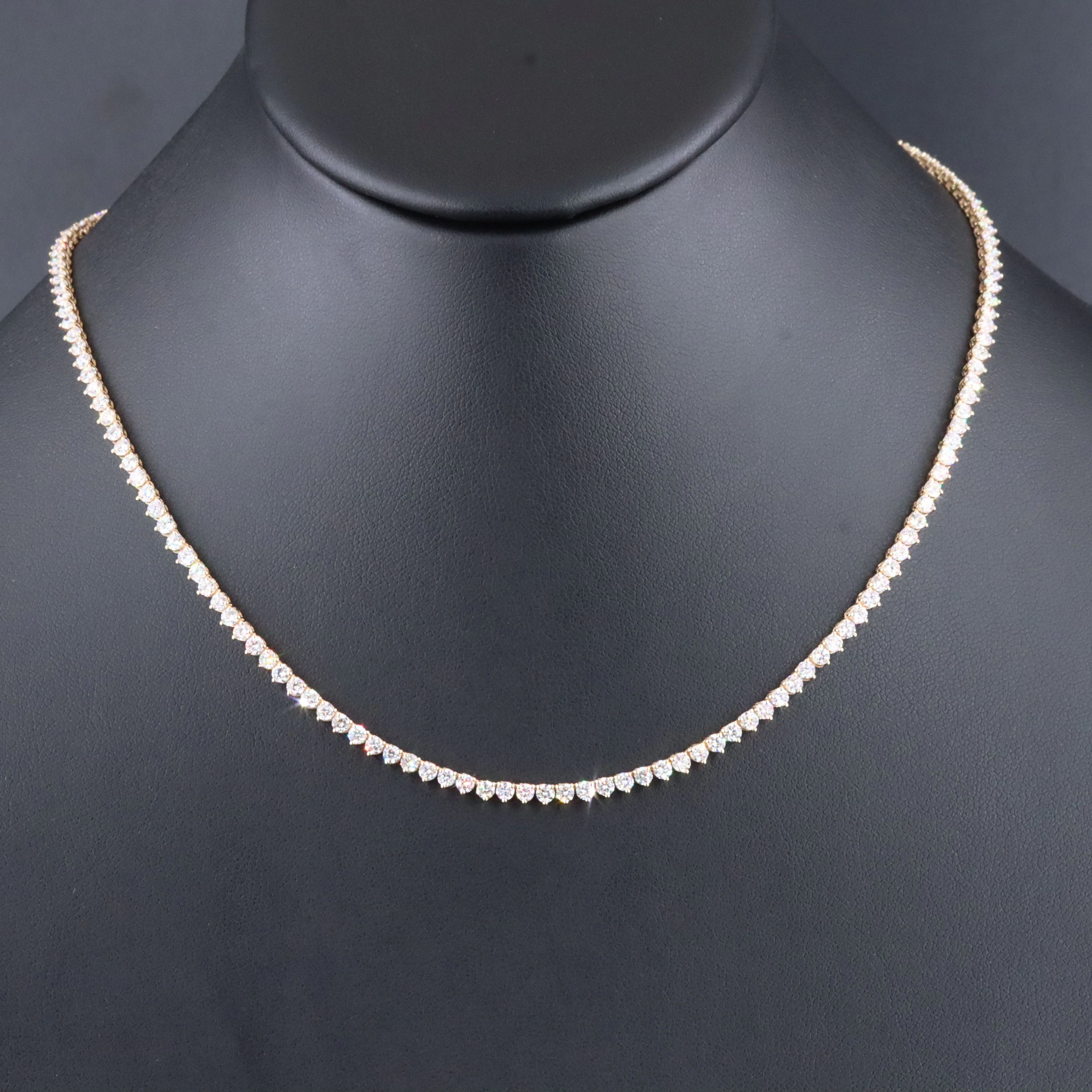 14K 8.60 CTW Lab Grown Diamond Riviere Necklace