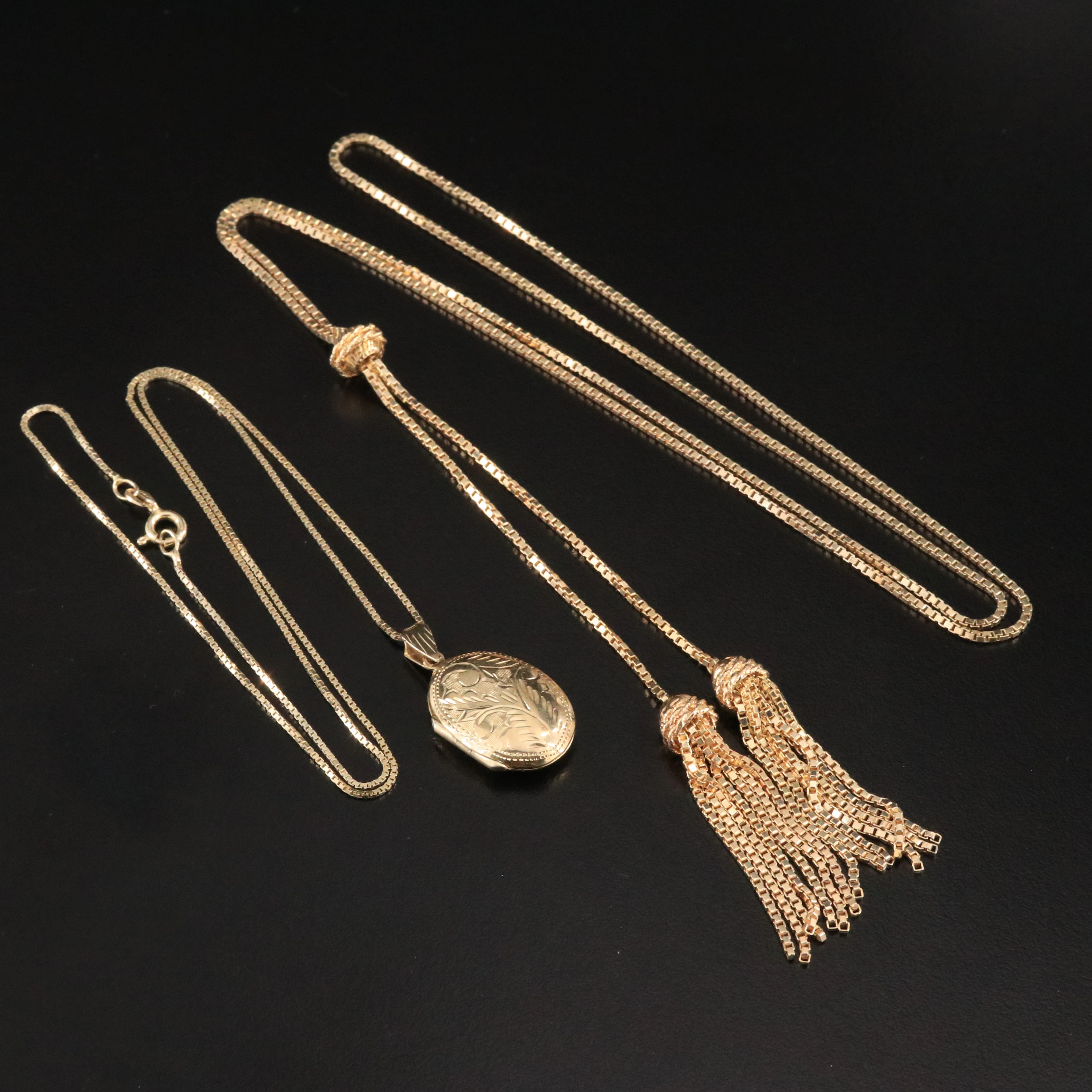 Sterling Locket and Lariat Necklaces