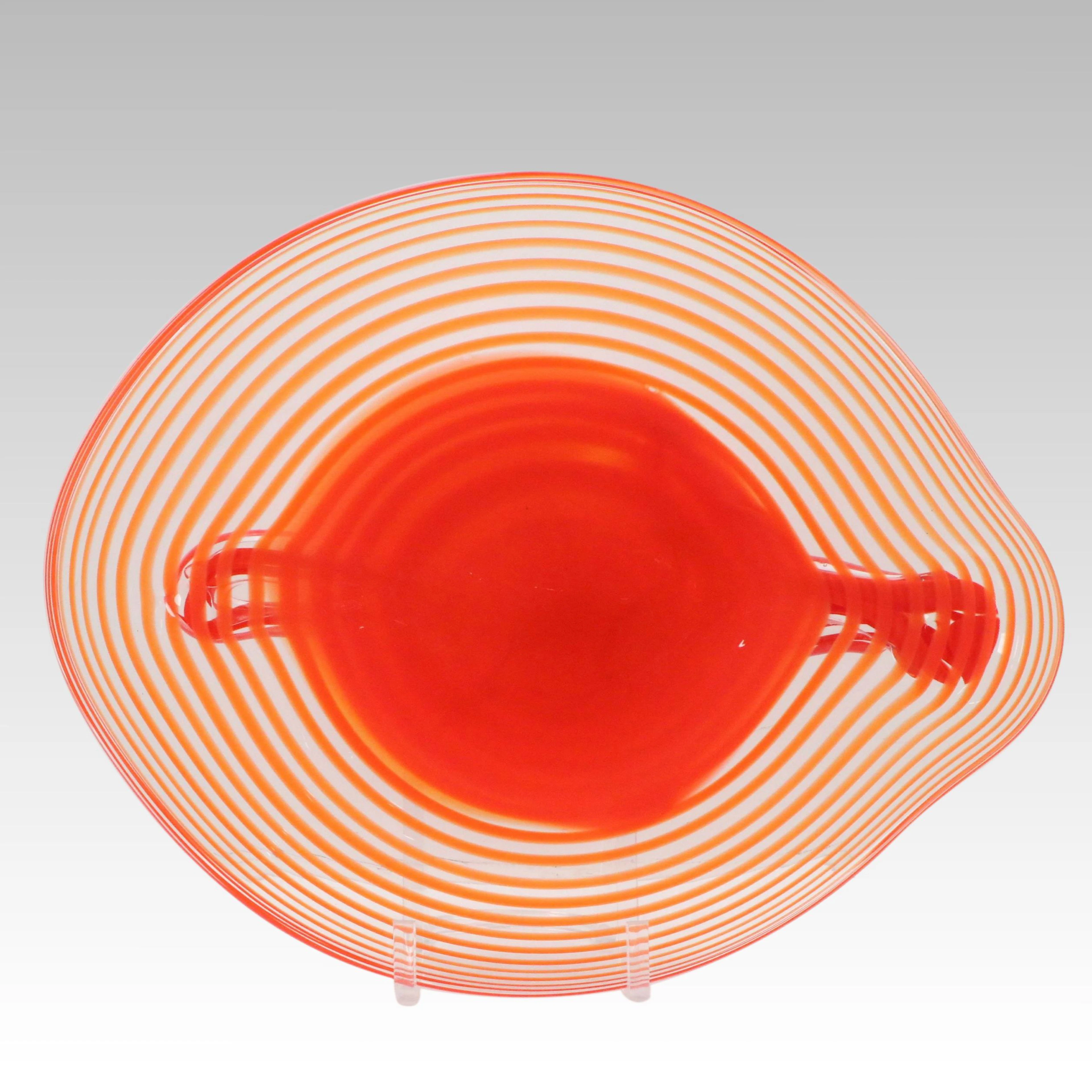 Chad Balster Blown Glass Art "Red Vessel," Early 21st Century