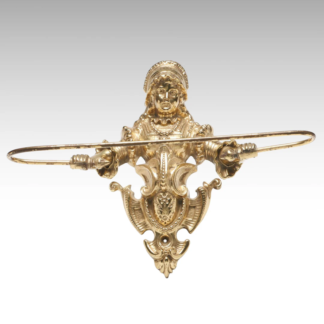 Brass Figural Towel Holder, Vintage