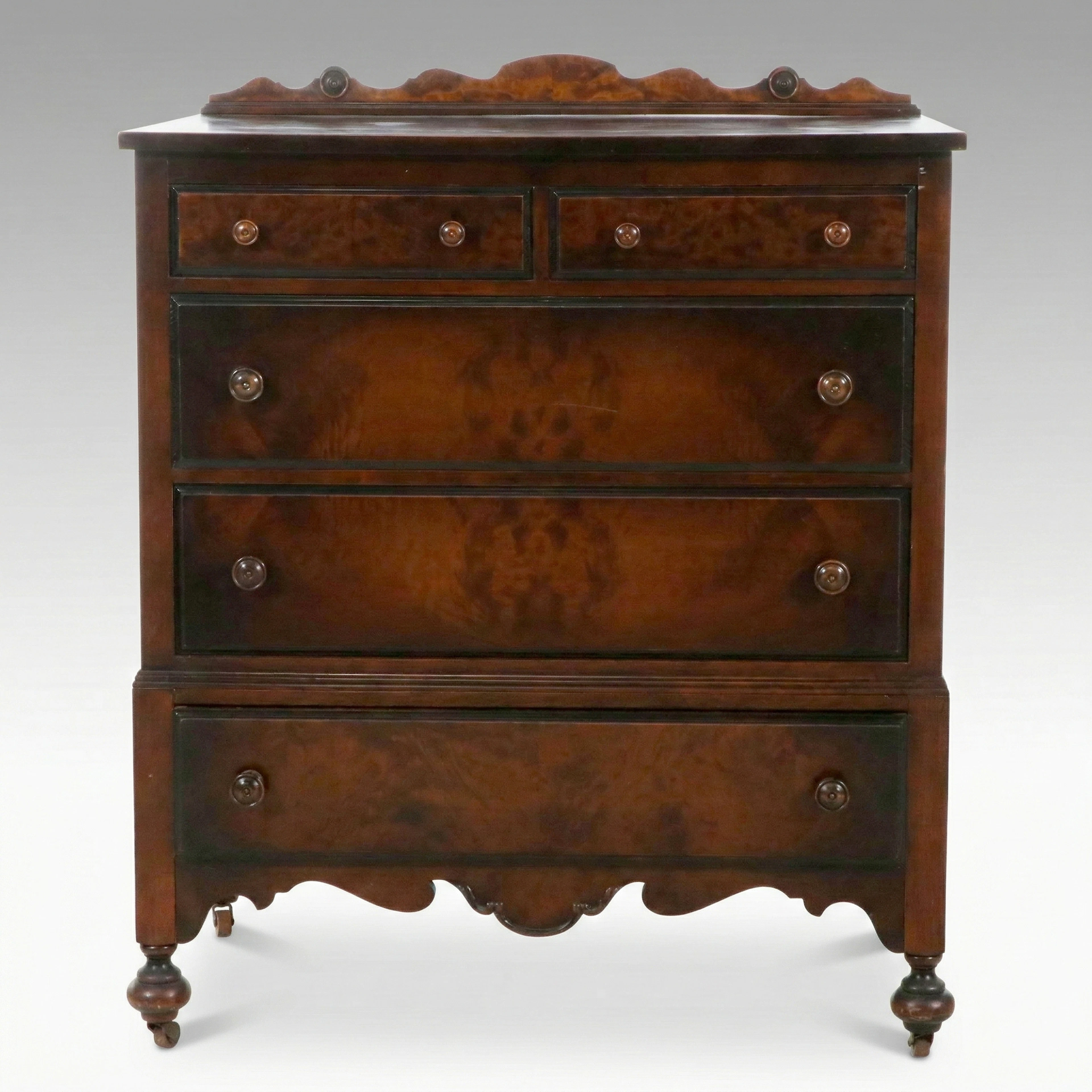 Sligh Furniture Company American Empire Style Burl Veneer Chest of Drawers