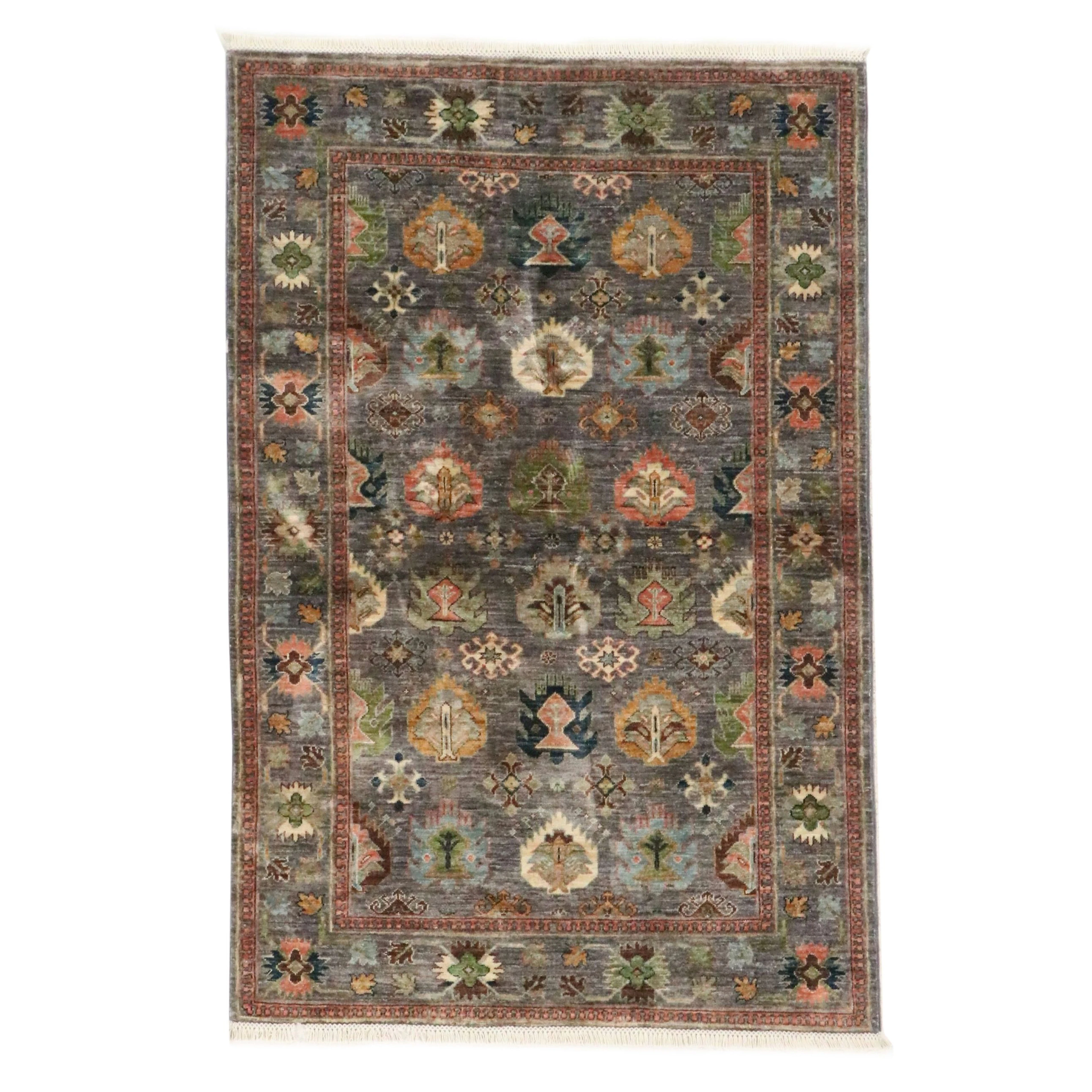 4' x 6'3 Hand-Knotted Indo-Persian Serapi Area Rug