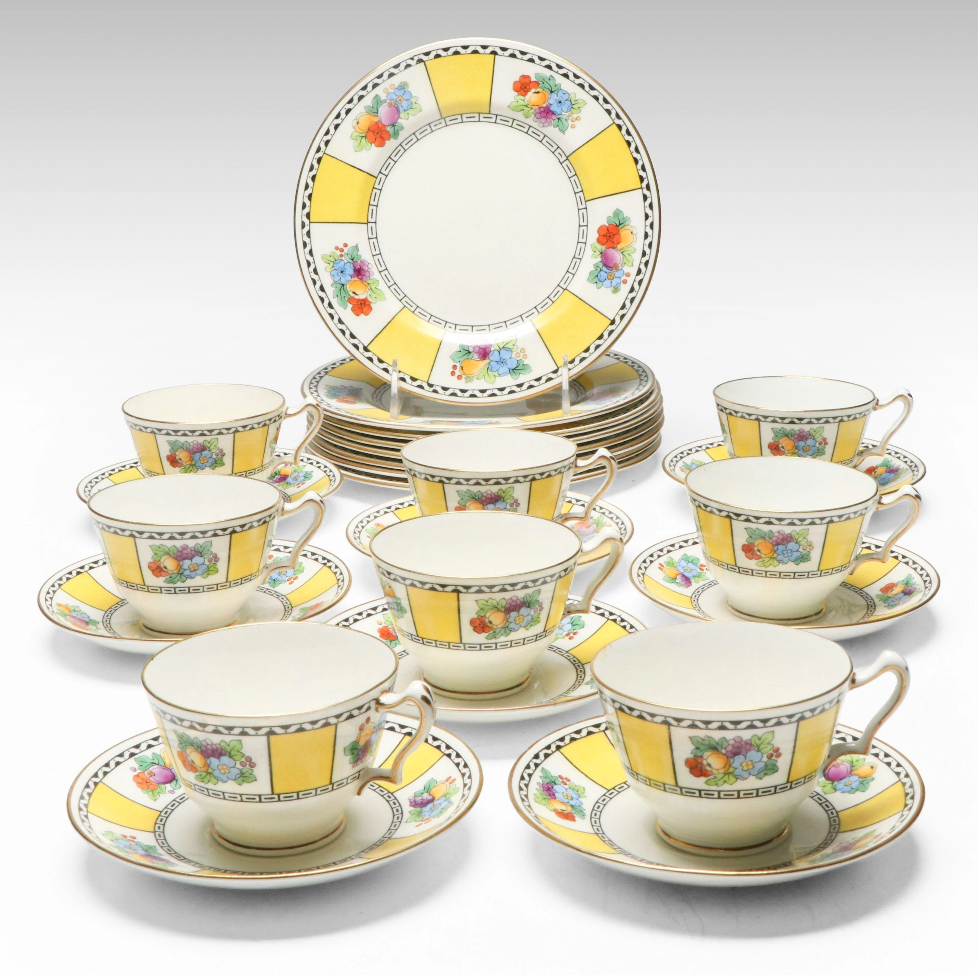 Crown Staffordshire English Bone China Art Deco Style Dinnerware