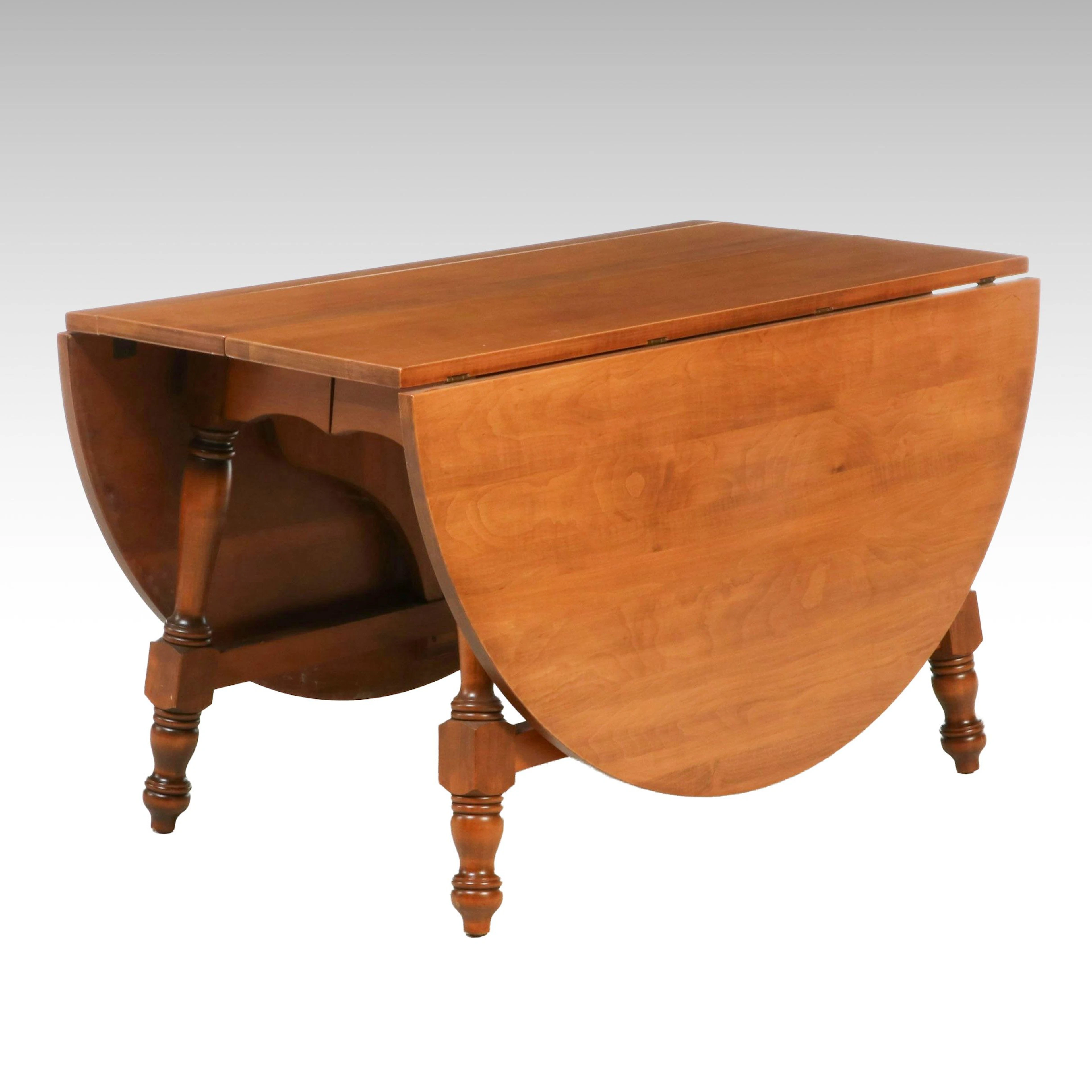 Salem House Colonial Revival Maple Drop Leaf Dining Table, Mid to Late 20th C.
