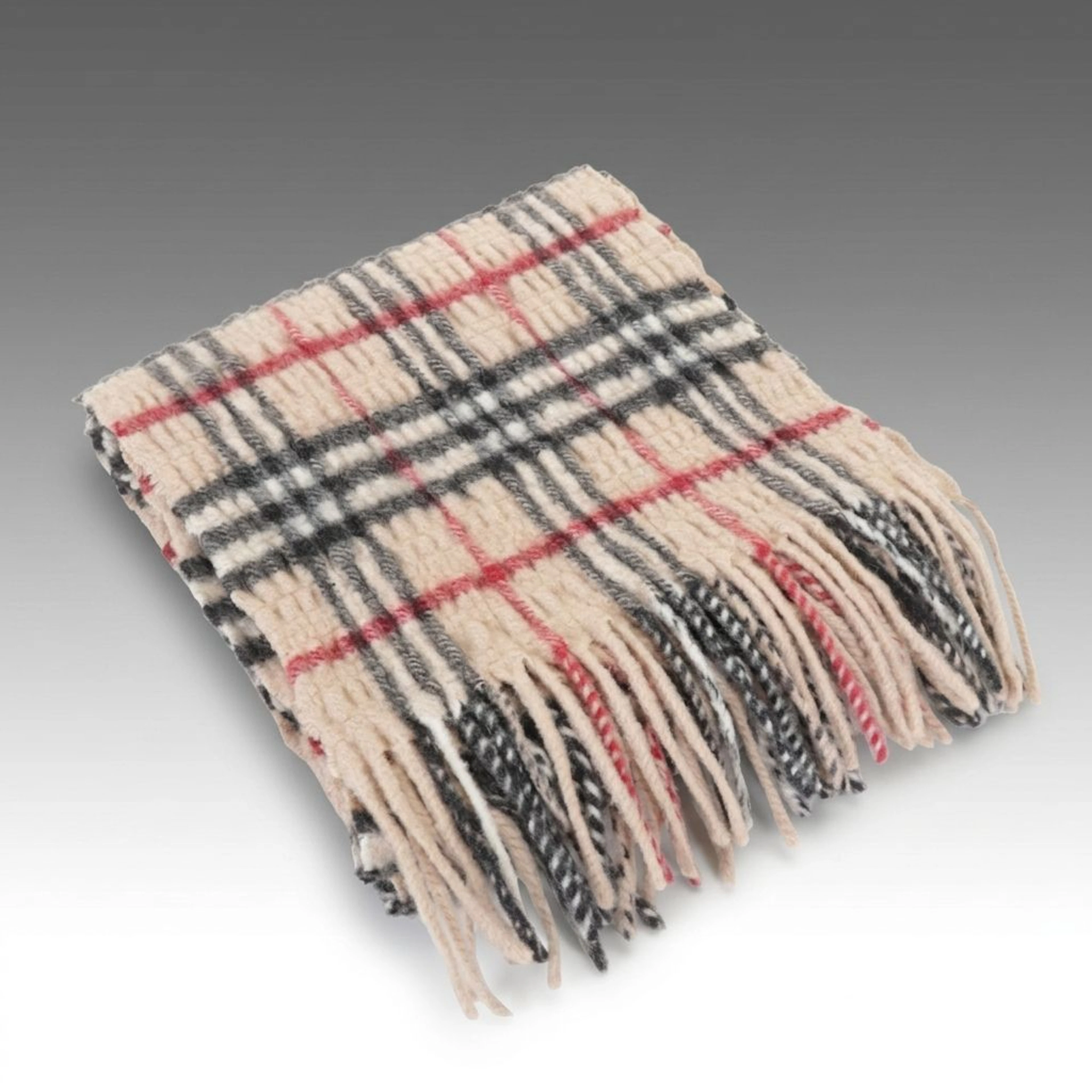 Burberry London Cashmere and Wool Check Scarf