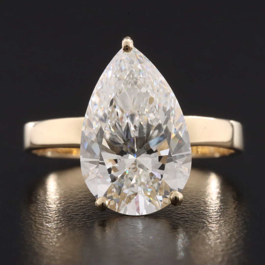 14K 4.04 CT Lab Grown Diamond Solitaire Ring with IGI Report
