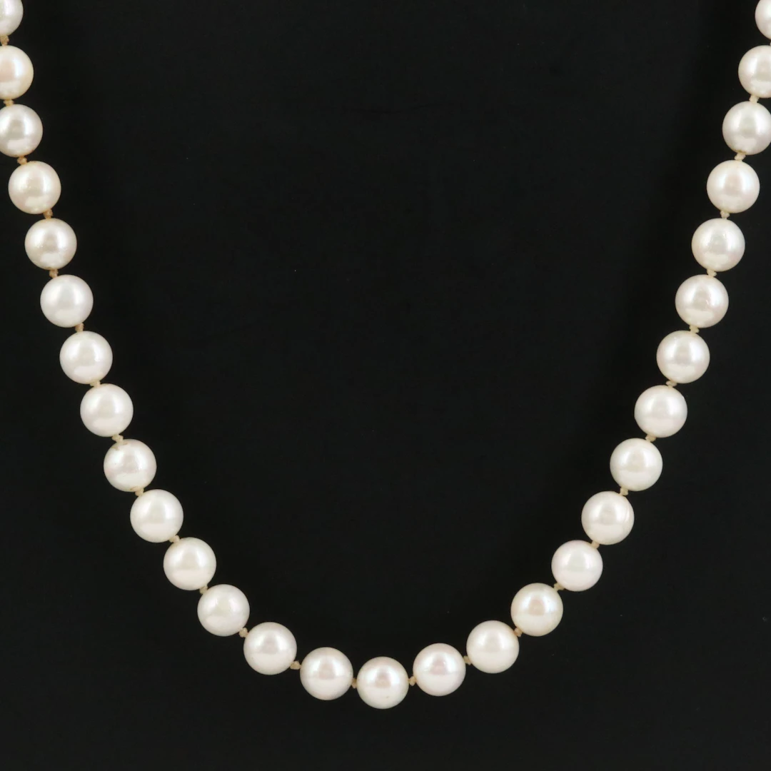Pearl Necklace with 14K Clasp