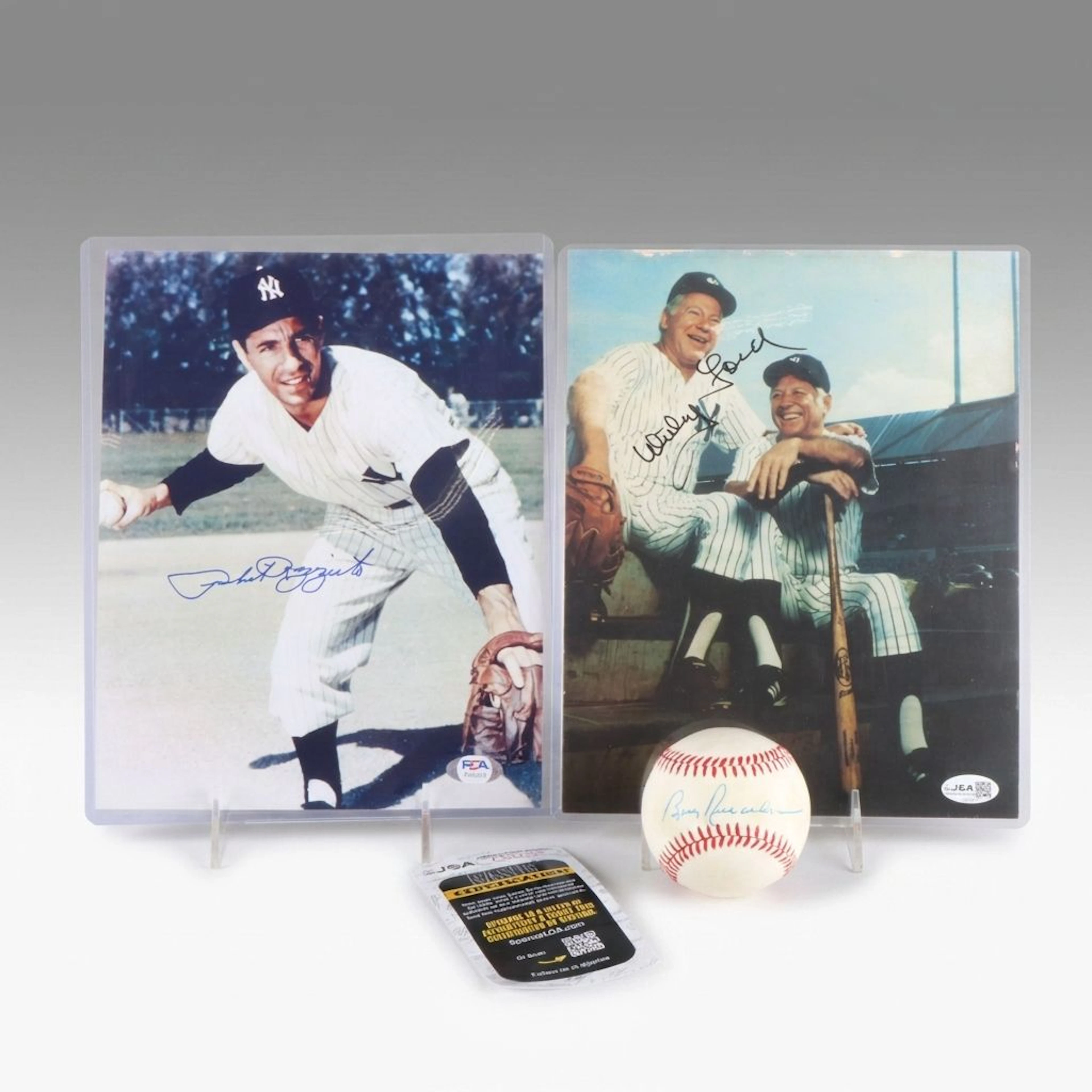 Whitey Ford and Phil Rizzuto Signed Prints with Bobby Richardson Signed