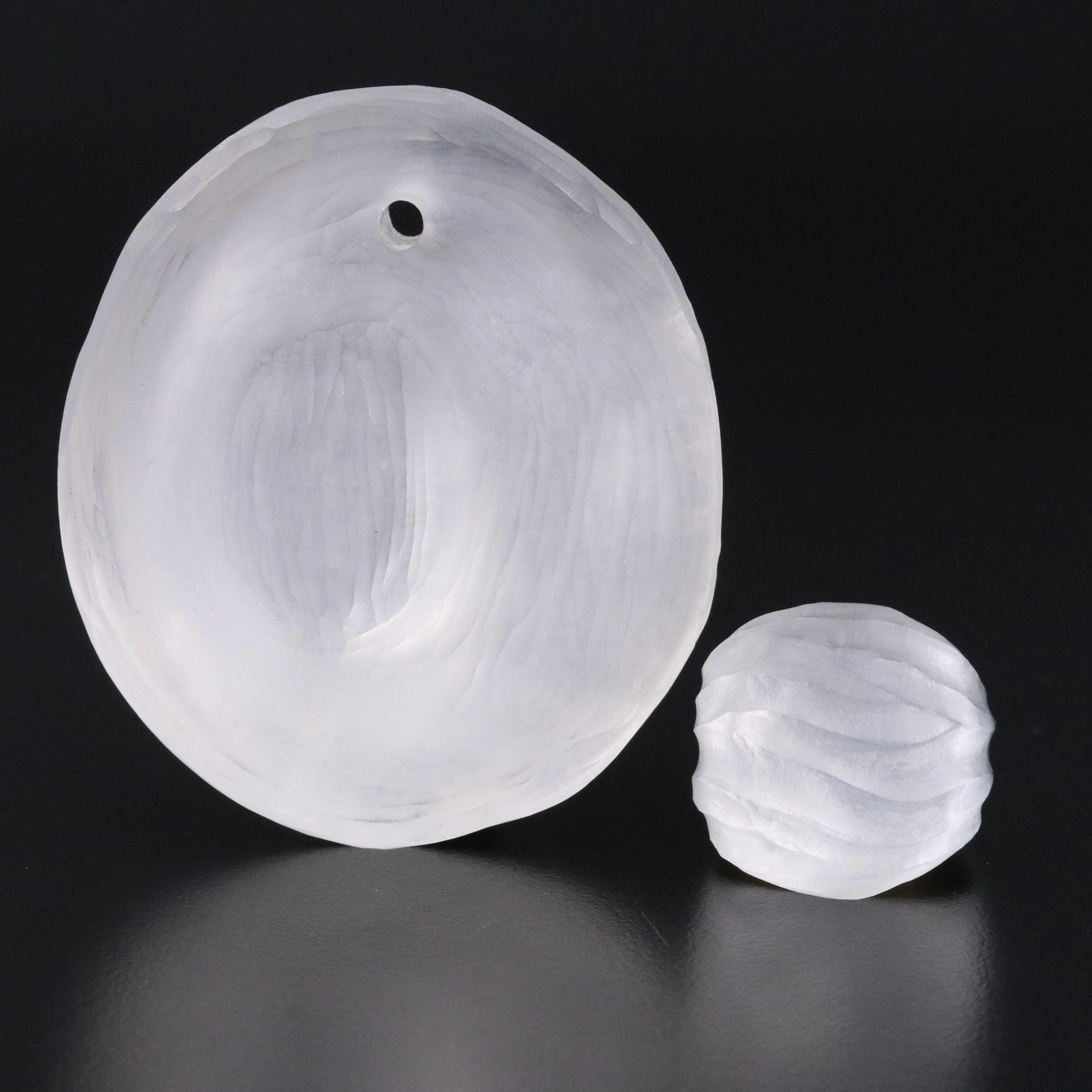 Alexis Bittar Lucite Carved Dome Ring and Pendant