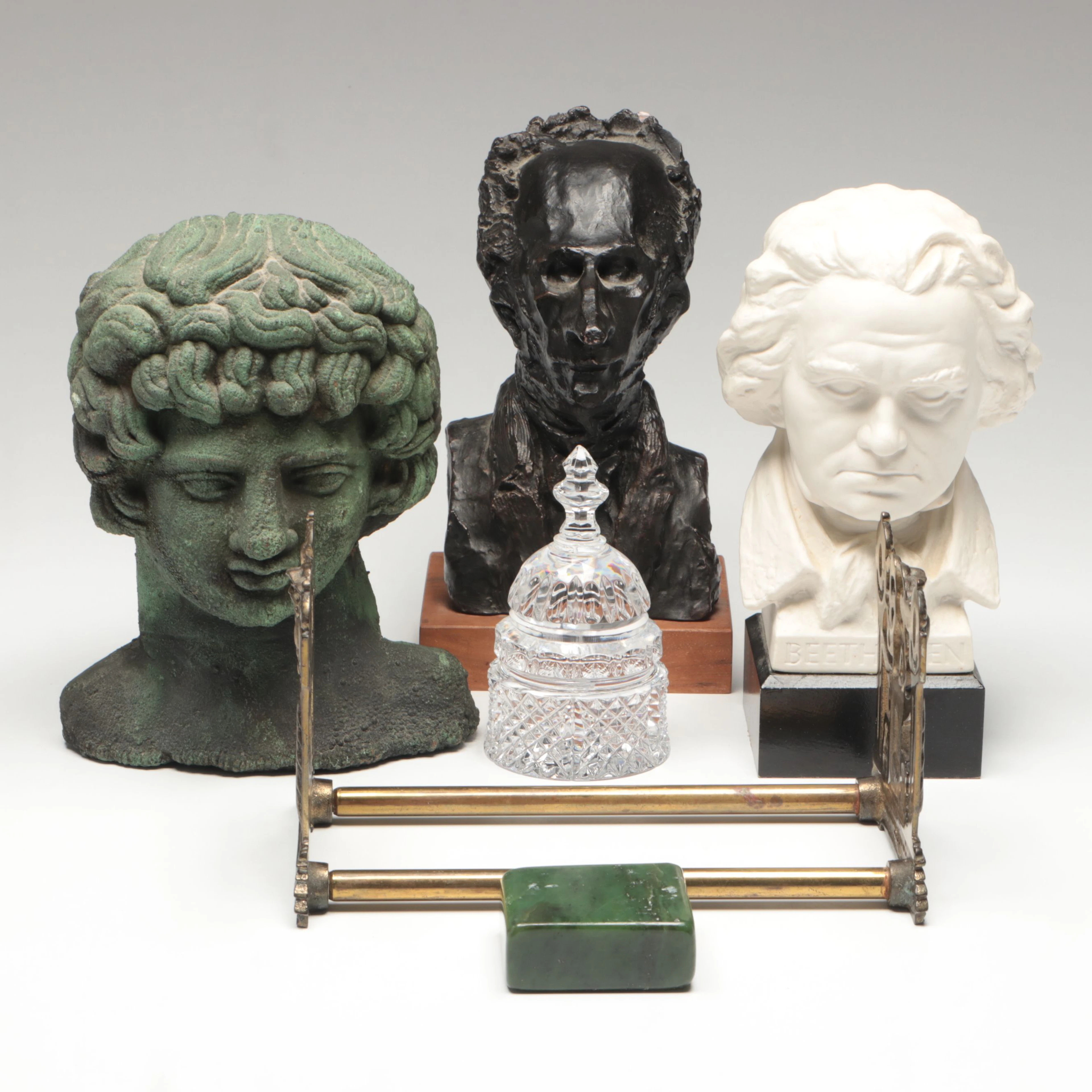 Reproduction Bust Sculptures, Waterford Box and More Décor