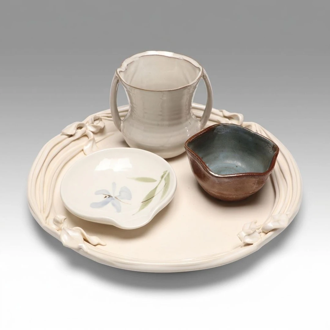 Handmade Glazed Ceramic Platter, Ashtray and More