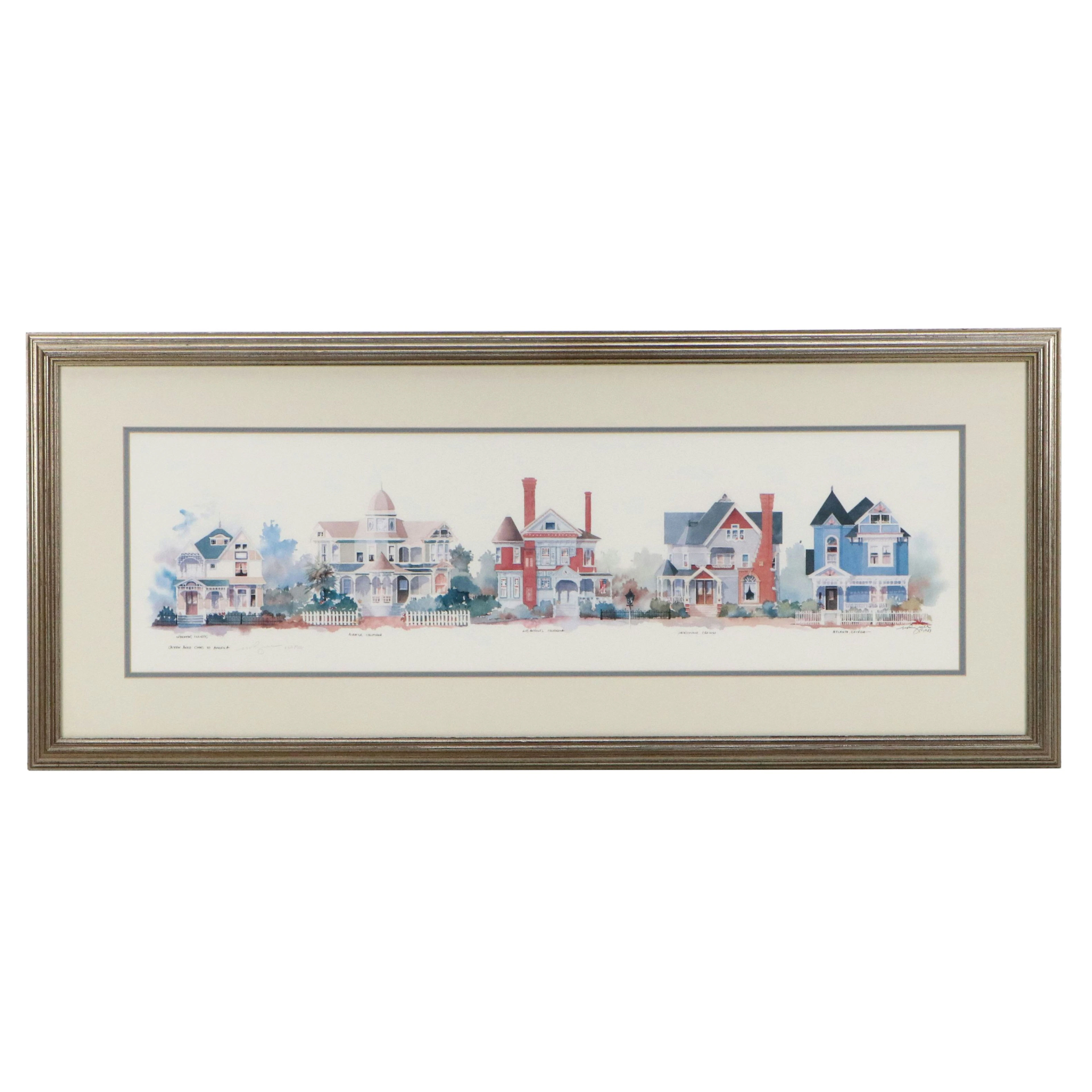 William F. Renzulli Offset Lithograph "Queen Anne Comes to America"