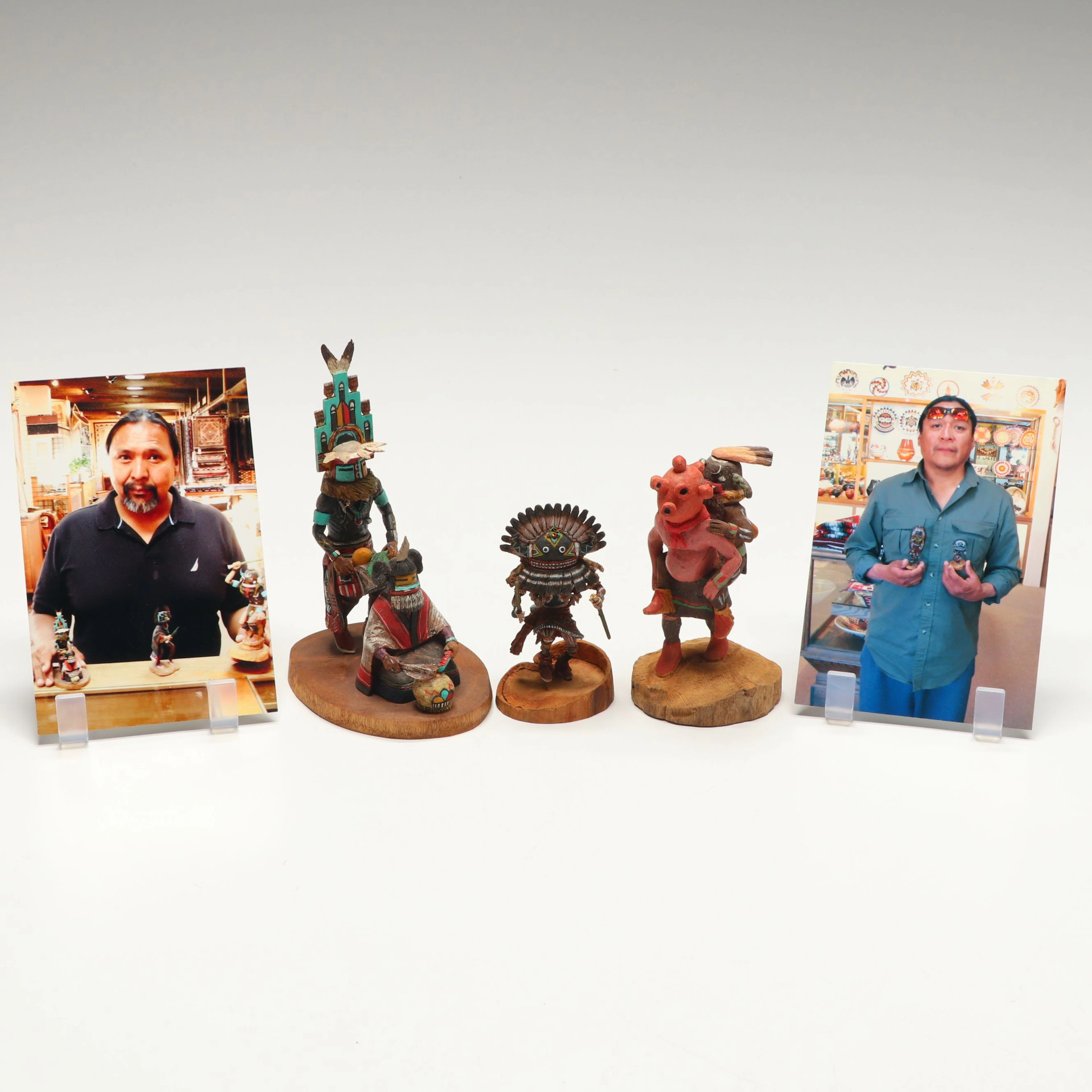 Raymond M. Chee, Vern Makkee and Silas Roy Wood Kachina Dolls