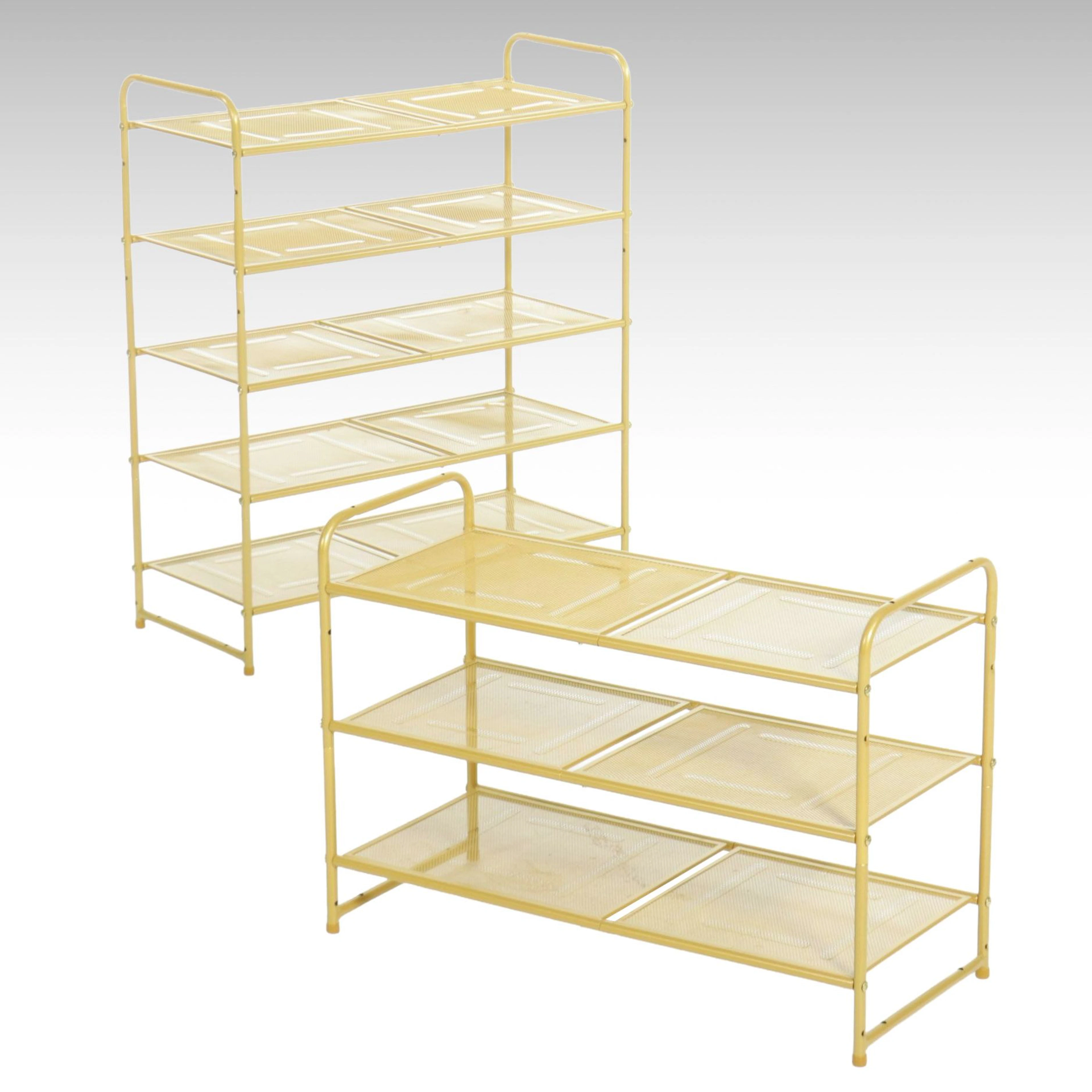 Two Metal Shoe Racks, 21st Century