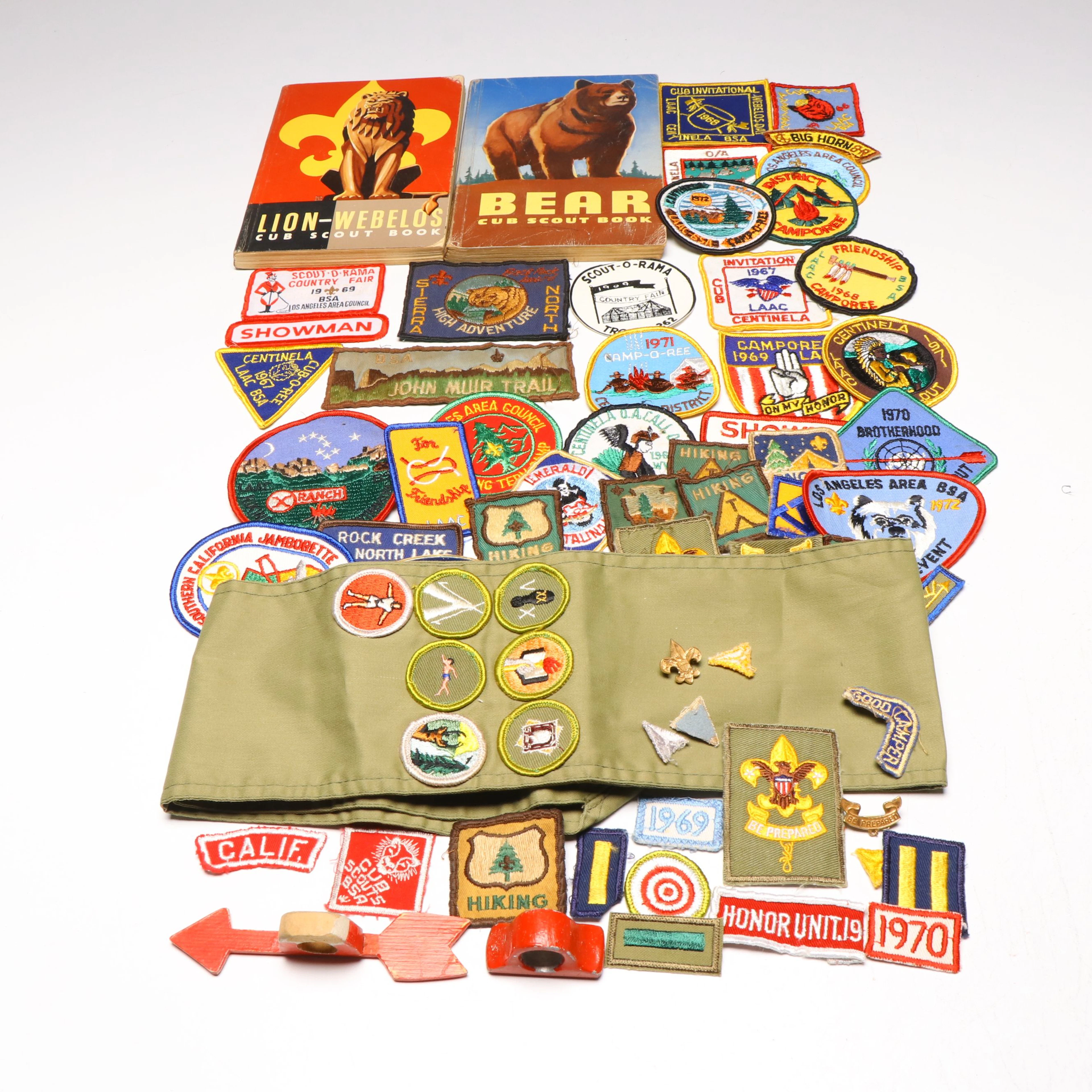 Cub Scout Books with Patches and Pins, Mid to Late 20th Century