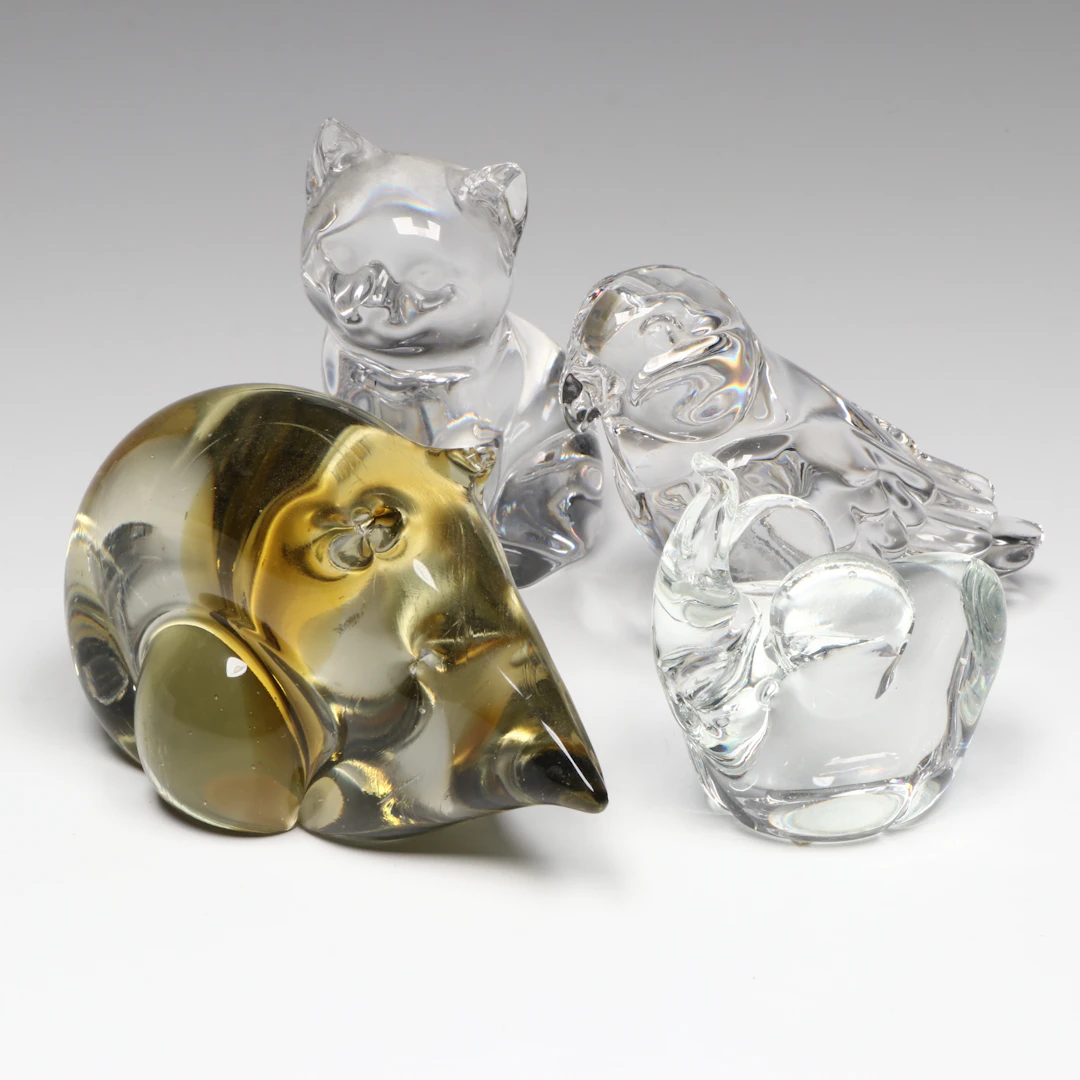 Princess House with Other Art Glass Animals, Late 20th Century