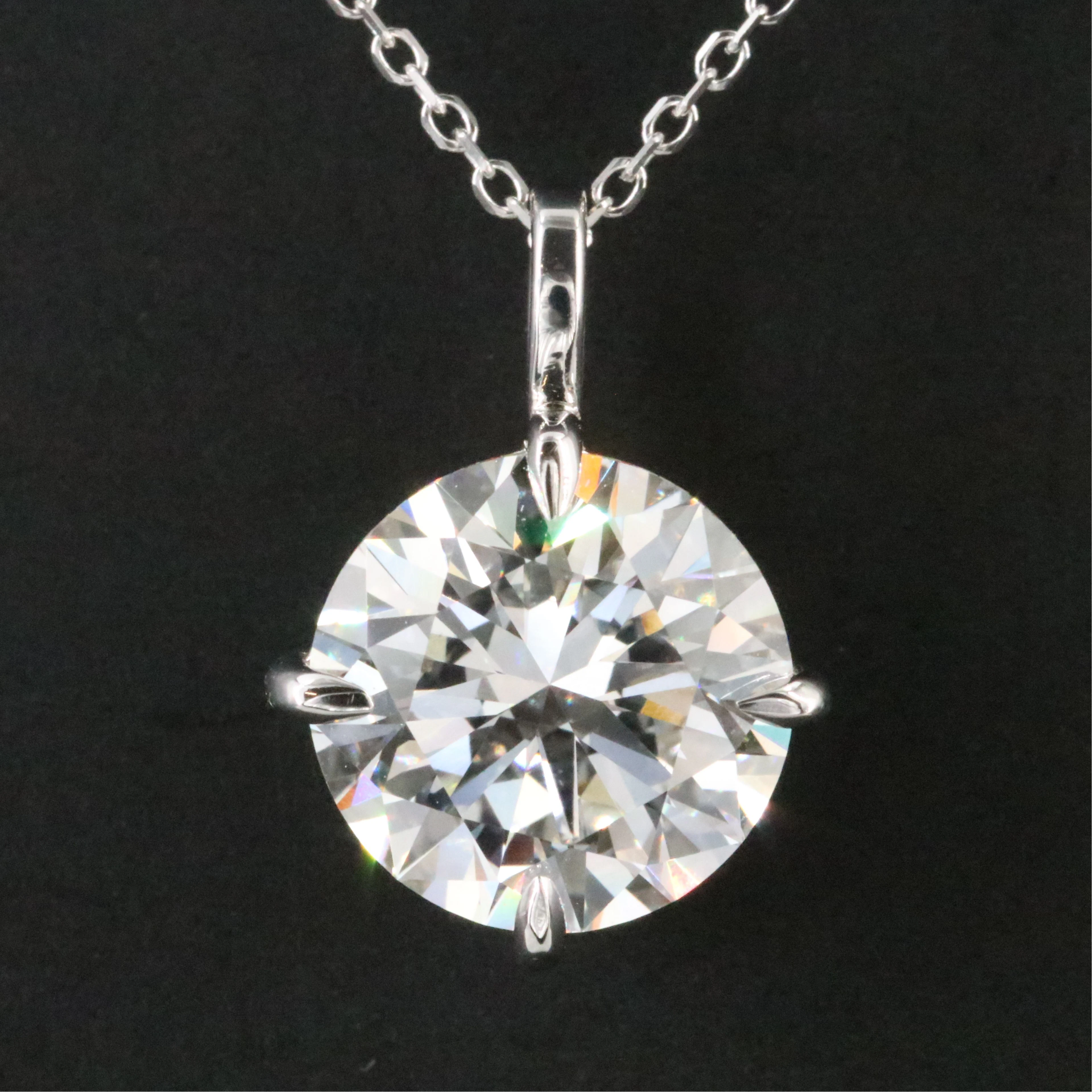 14K 2.94 CT Lab Grown Diamond Solitaire Necklace