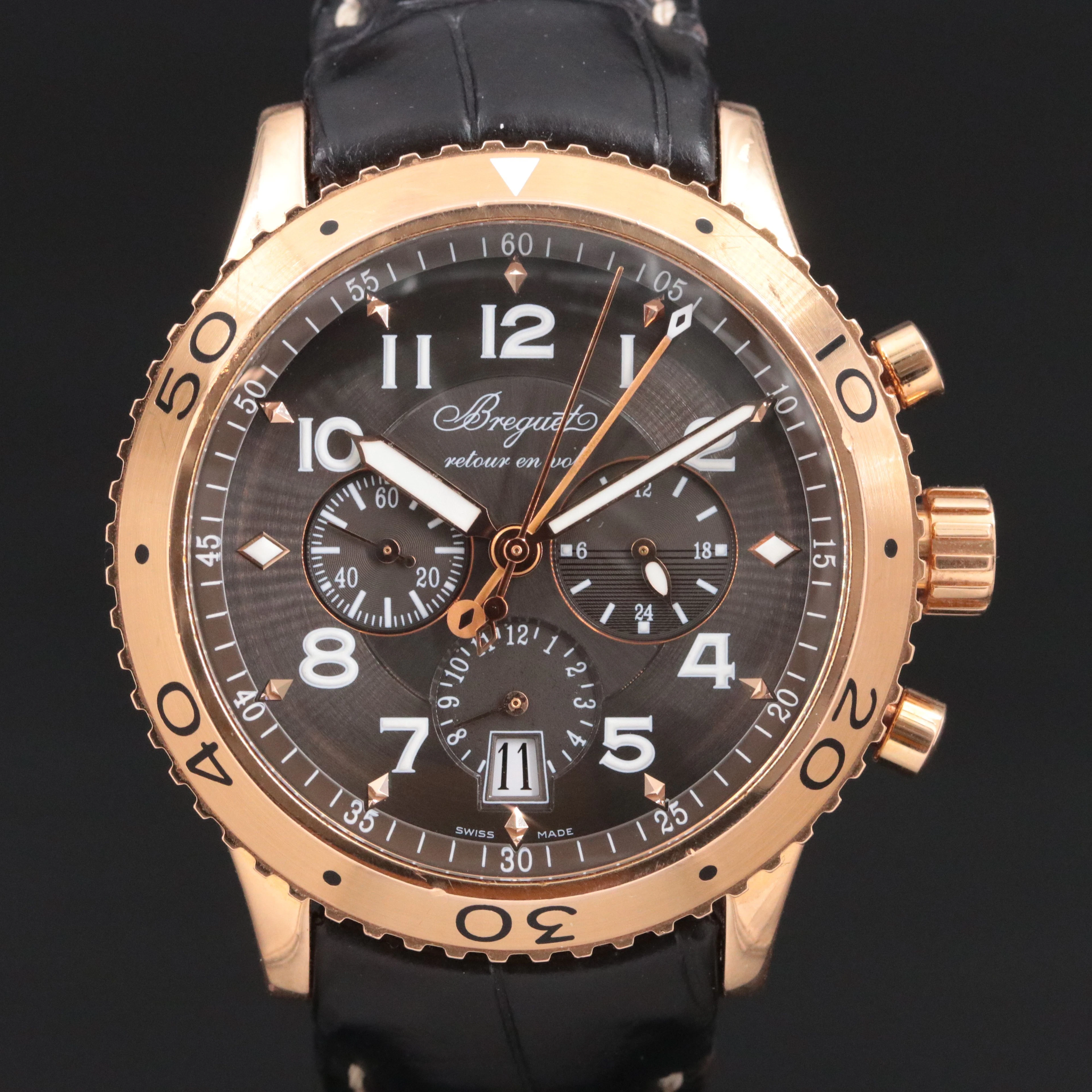 Breguet Type XXI Transatlantique Flyback Chronograph 18K Watch ref.3810BR