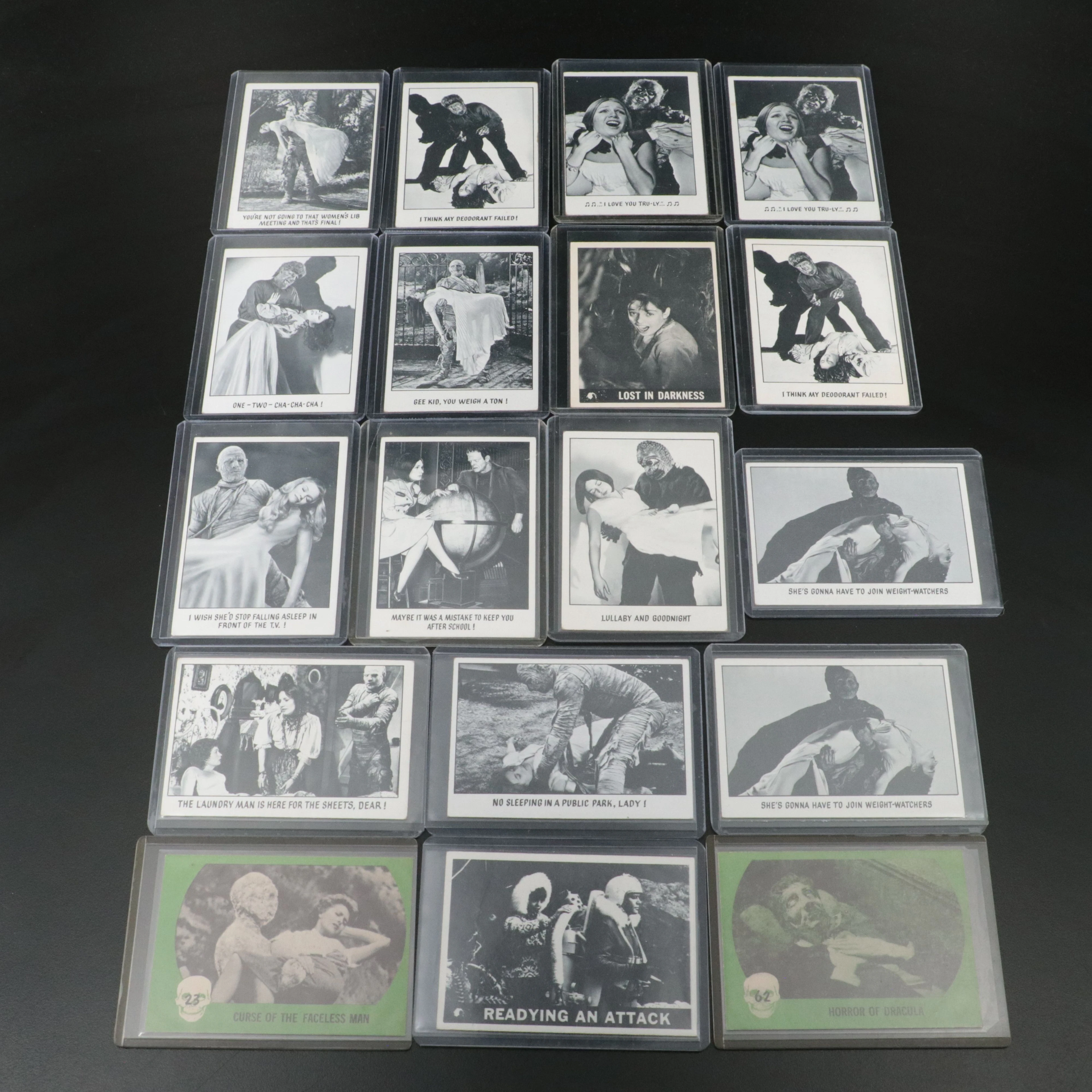 Sixteen Topps and Two NU-Cards Horror and Monster Cards