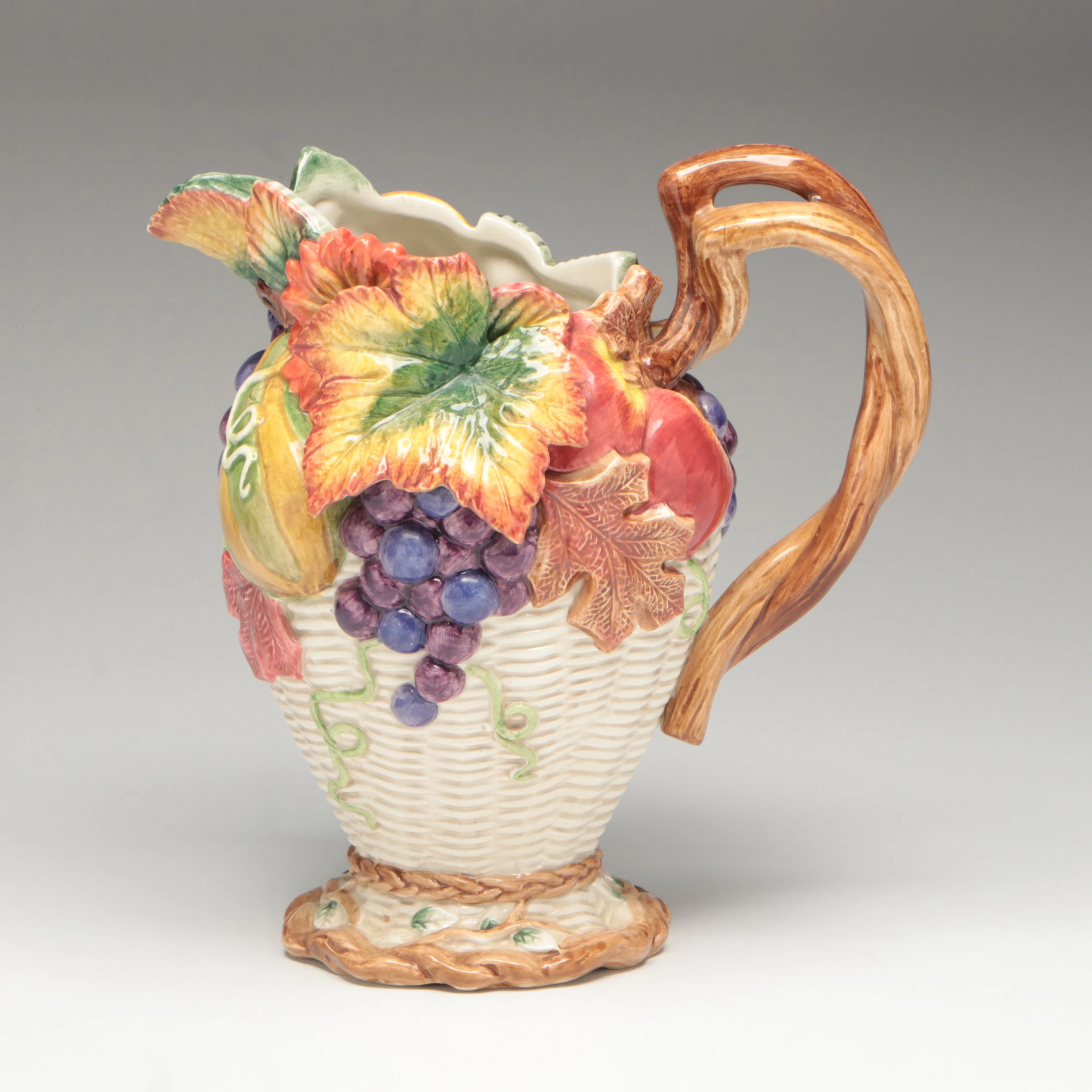 Fitz & Floyd "Autumn Bounty" Ceramic Pitcher, 1997