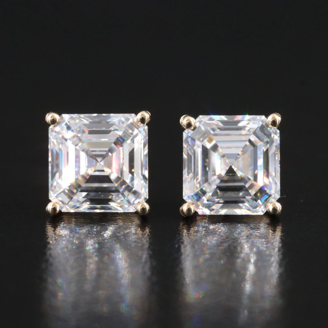 14K 4.10 CTW Lab Grown Diamond Stud Earrings with IGI Report