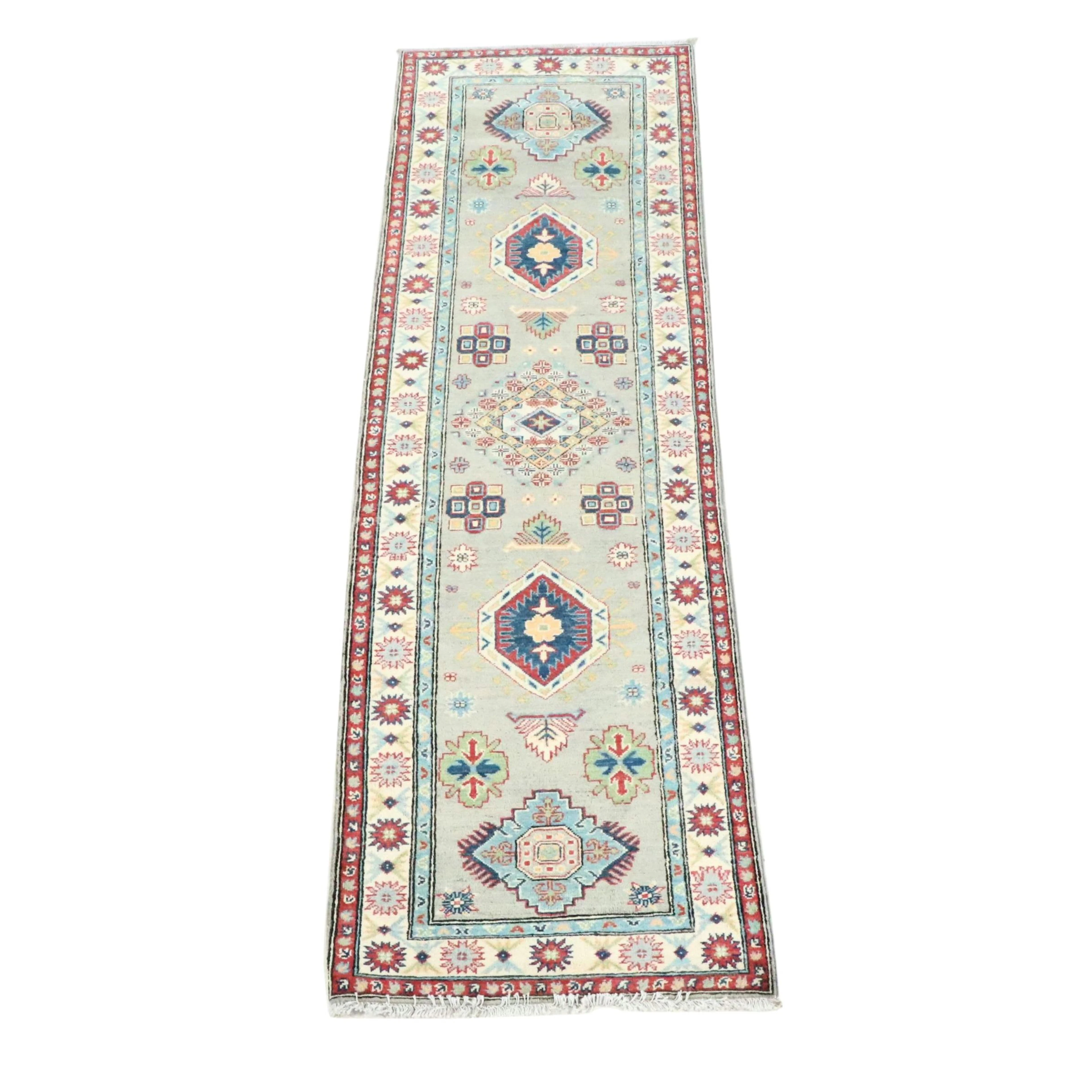2'10 x 9'11 Hand-Knotted Afghan Kazak Carpet Runner