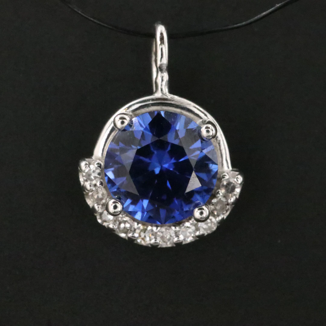 10K Sapphire and Diamond Pendant