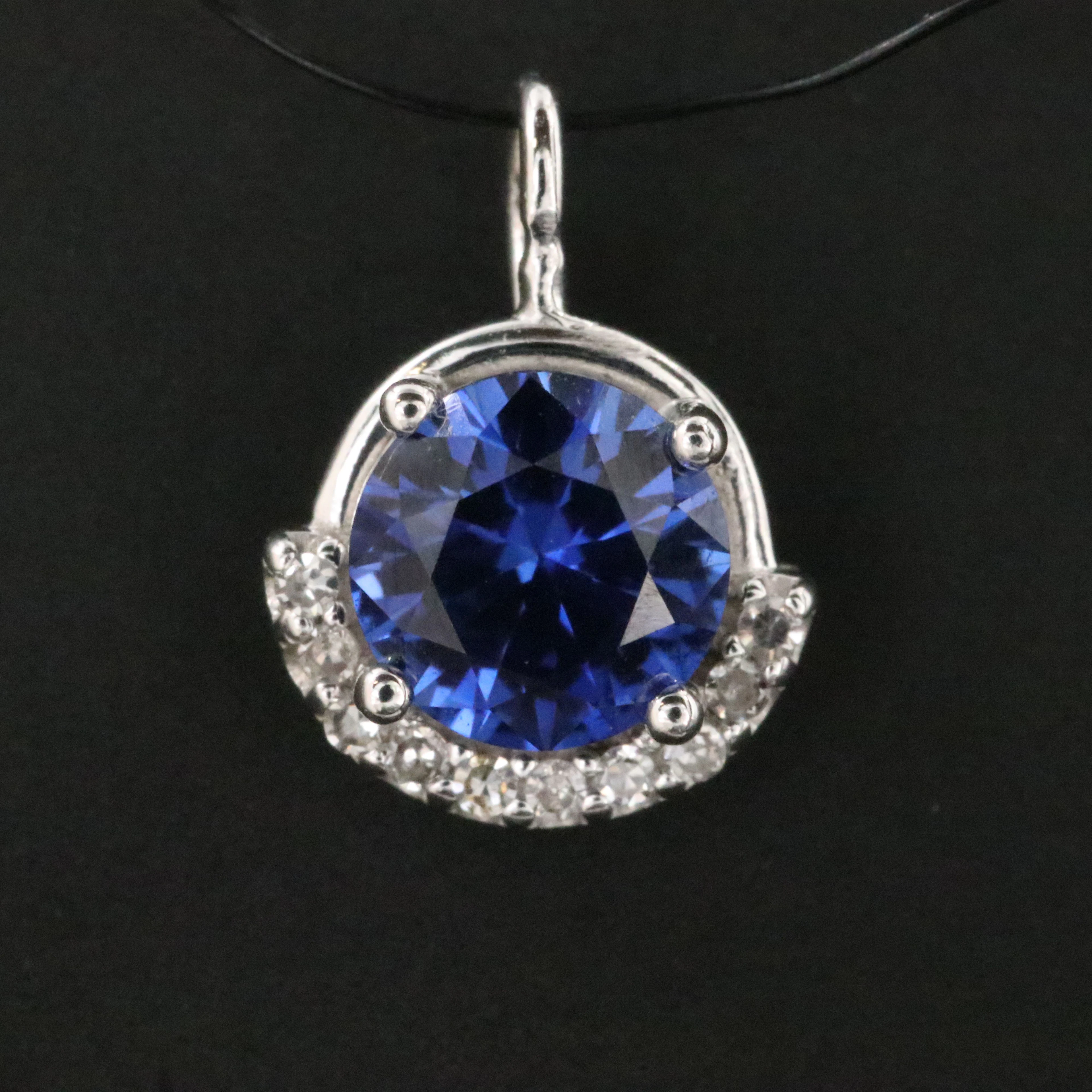 10K Sapphire and Diamond Pendant
