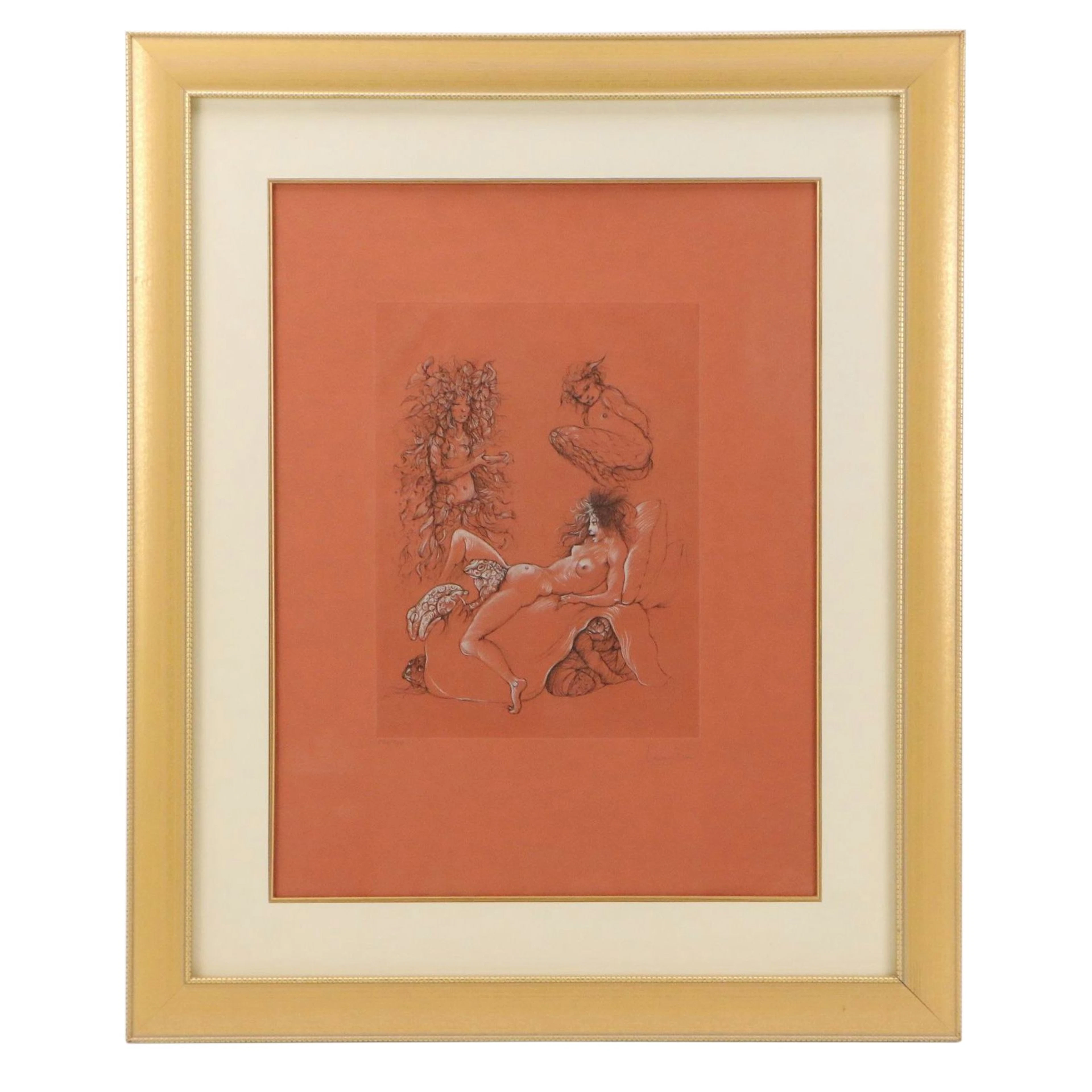 Leonor Fini Drypoint Etching "Birth of Toad"