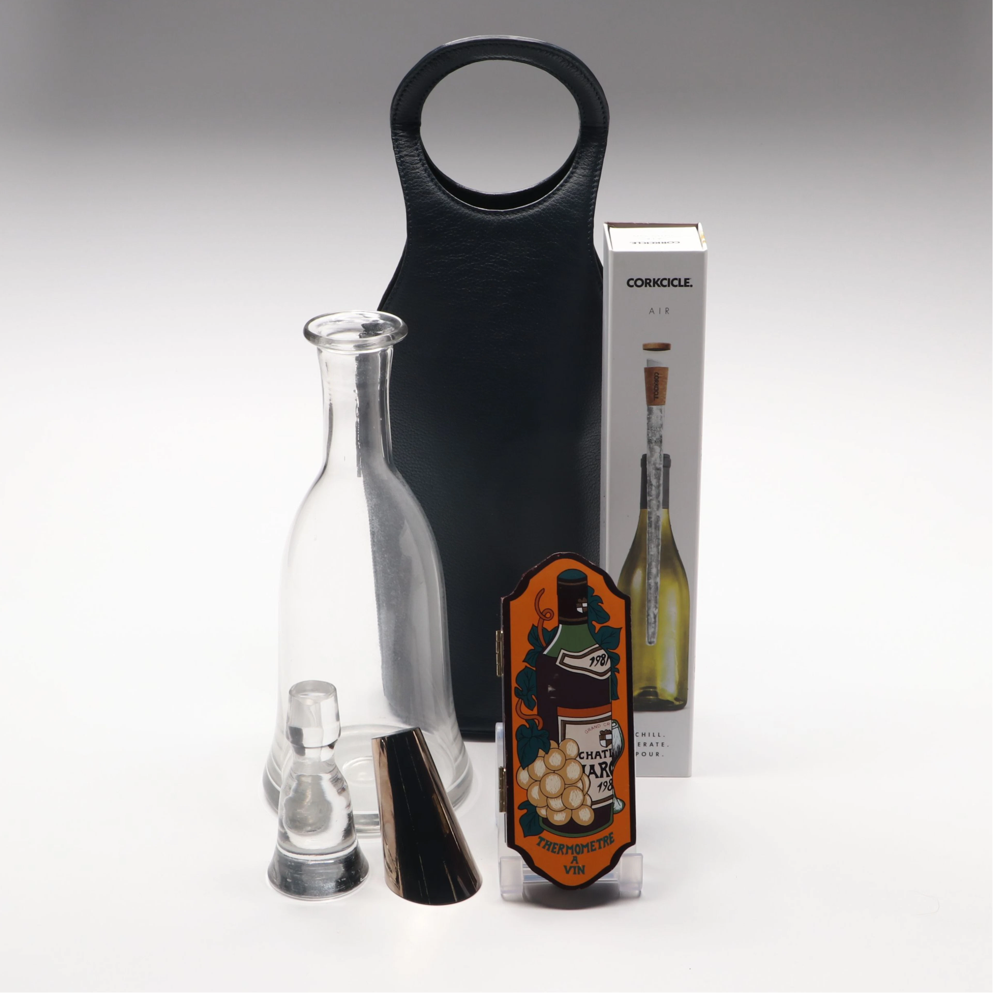 Royce Bottle Carrier, Glass Decanter, and More Bar Accessories