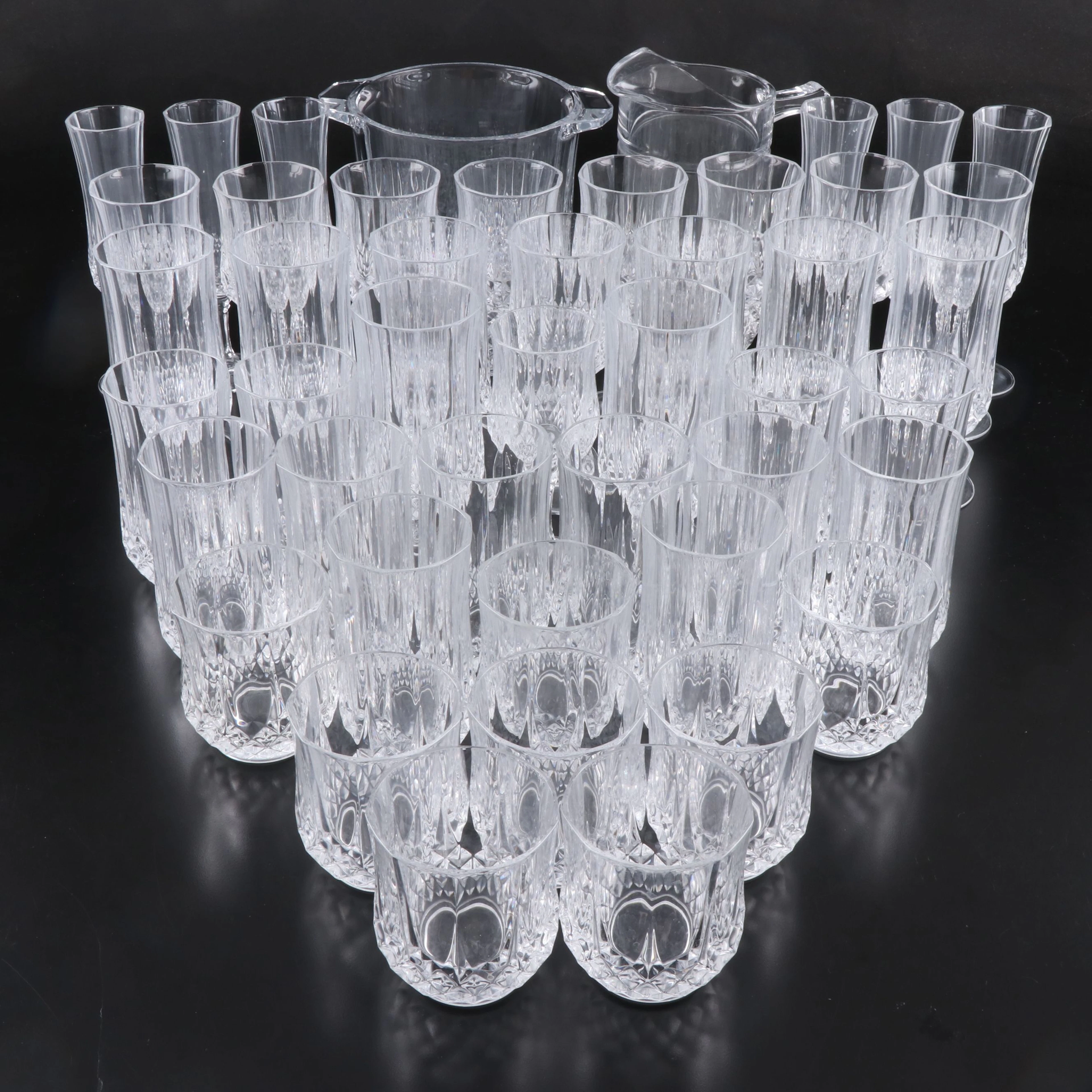 Crystal Ice Bucket, Pitcher, Wine Glasses, and More Stemware