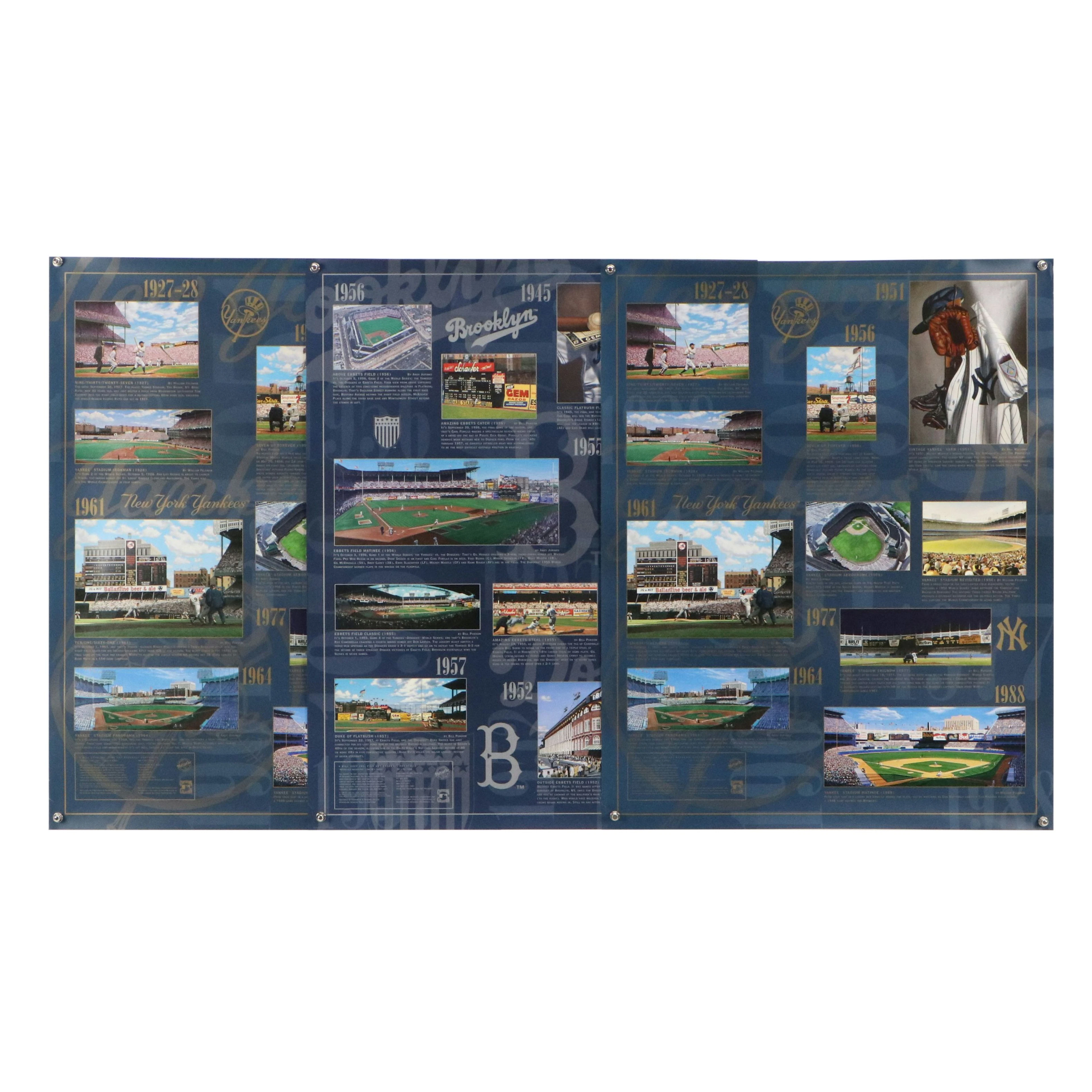 New York Yankees and Brooklyn Dodgers Historical Highlights Posters, 1996