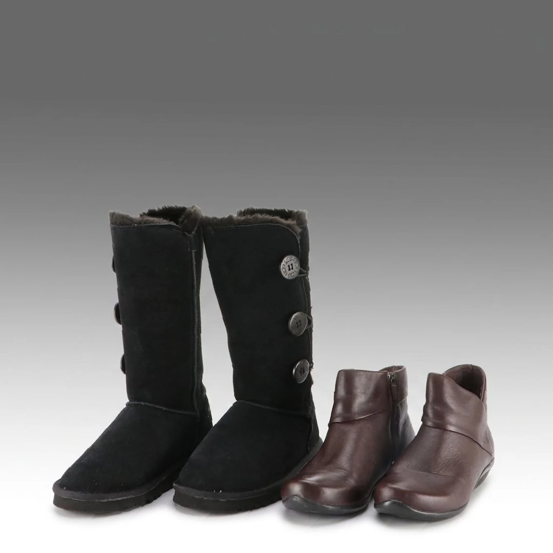 UGG Bailey Triple Button Sheepskin Winter Boots and Dansko Leather Booties