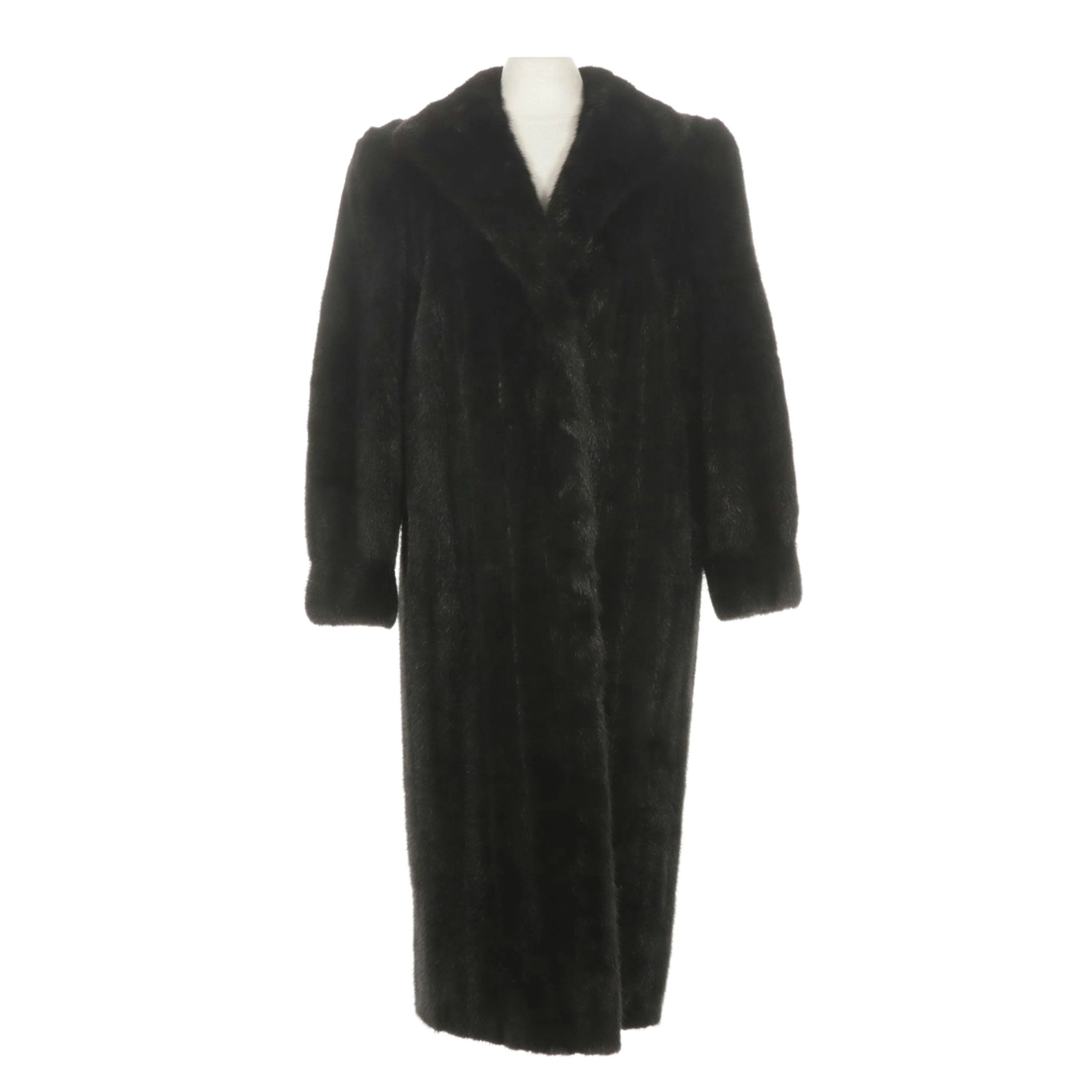 Dyed Black Mink Fur Full-Length Coat