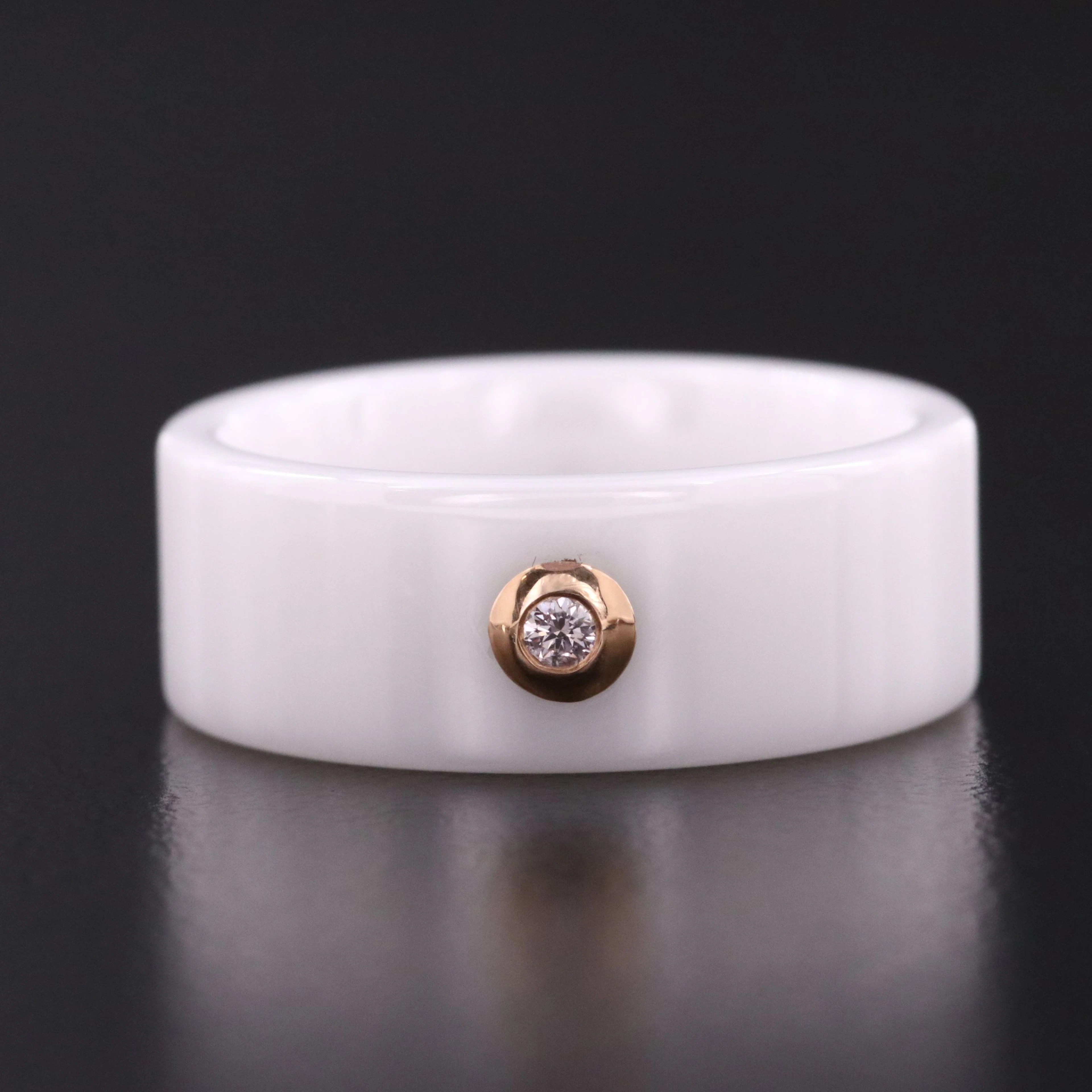 Ceramic Band with 14K and Diamond Accent
