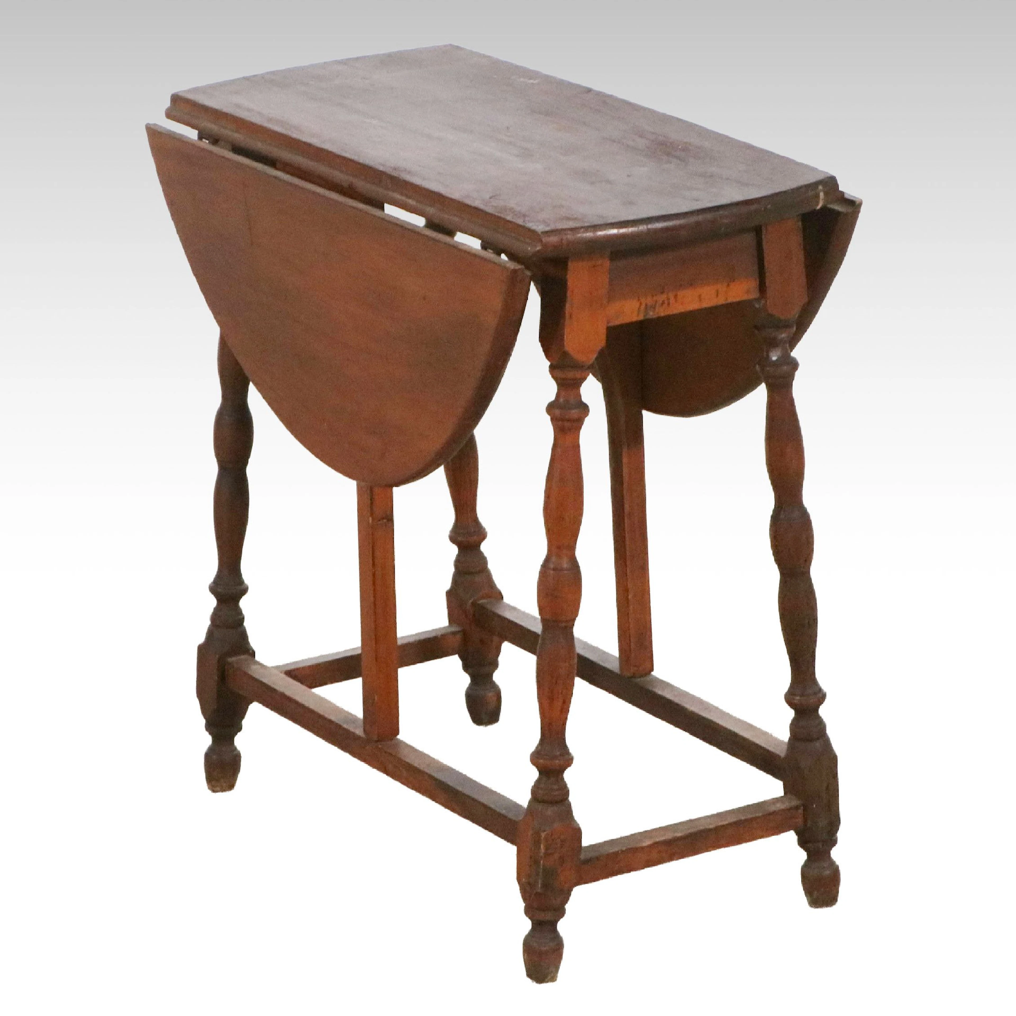 Early American Style Drop Leaf Side Table, 20th Century