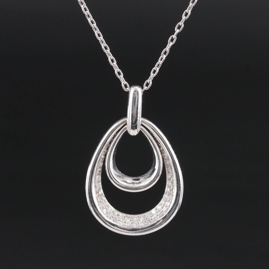 18K 0.72 CTW Diamond Nested Loop Pendant Necklace