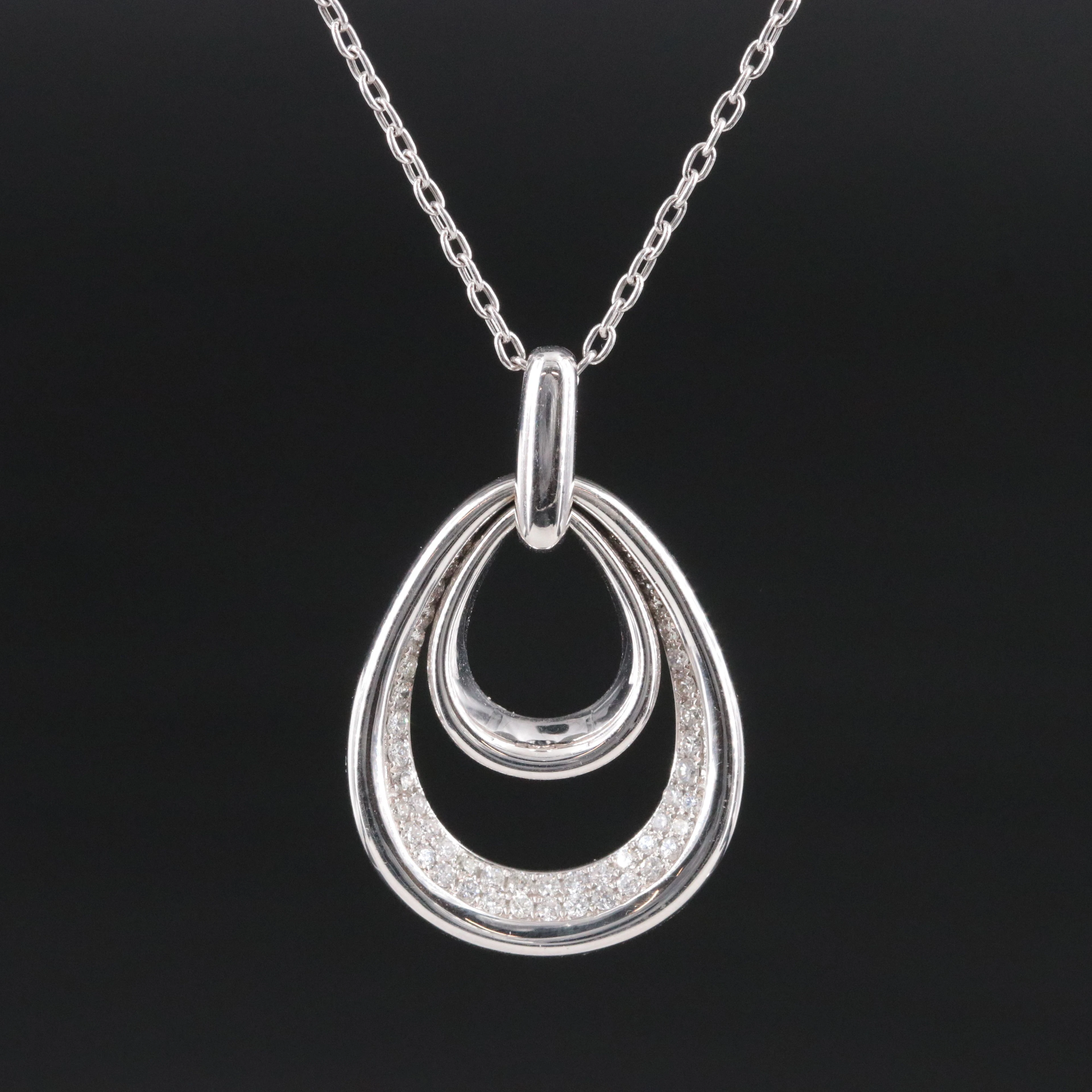 18K 0.72 CTW Diamond Nested Loop Pendant Necklace