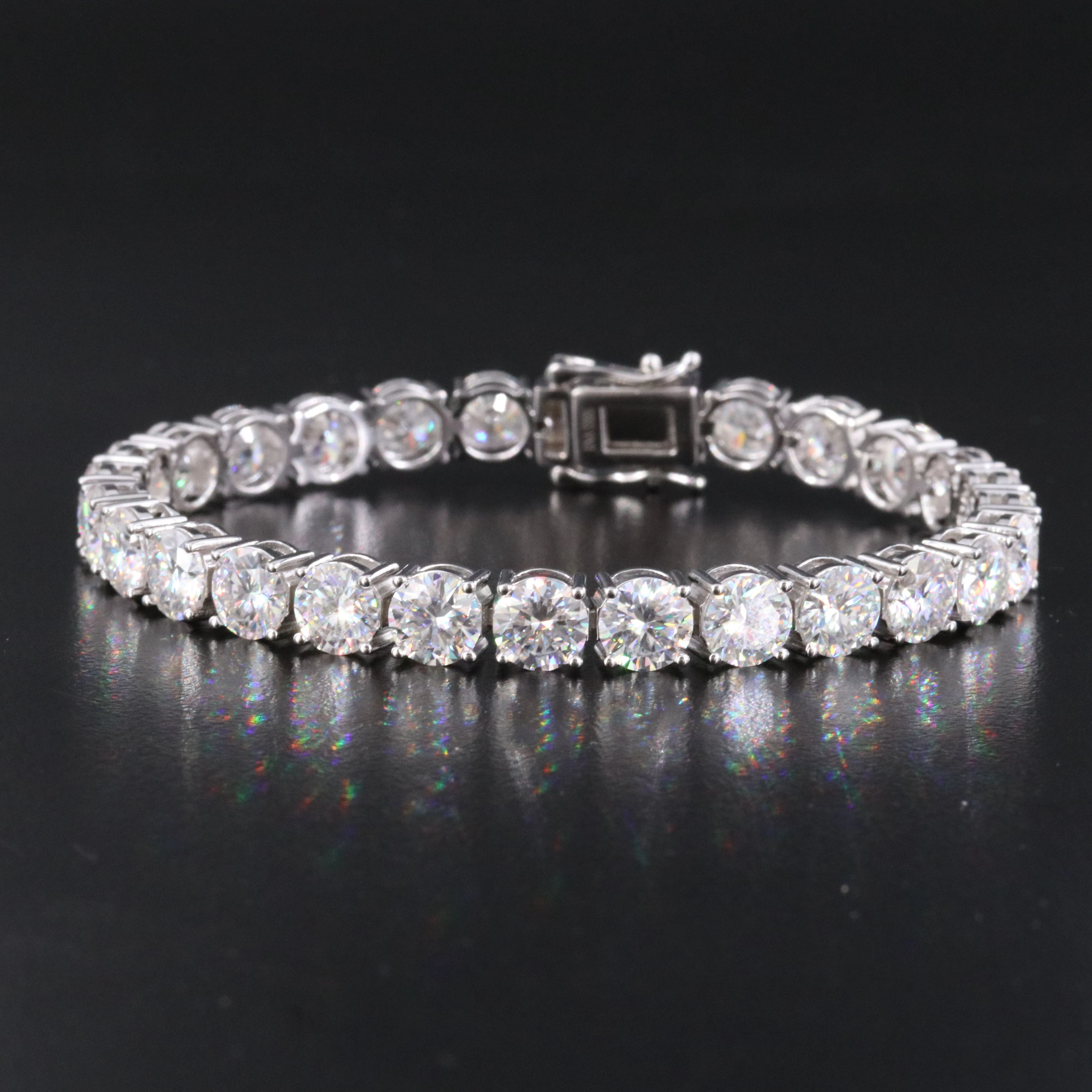 Sterling Moissanite Line Bracelet