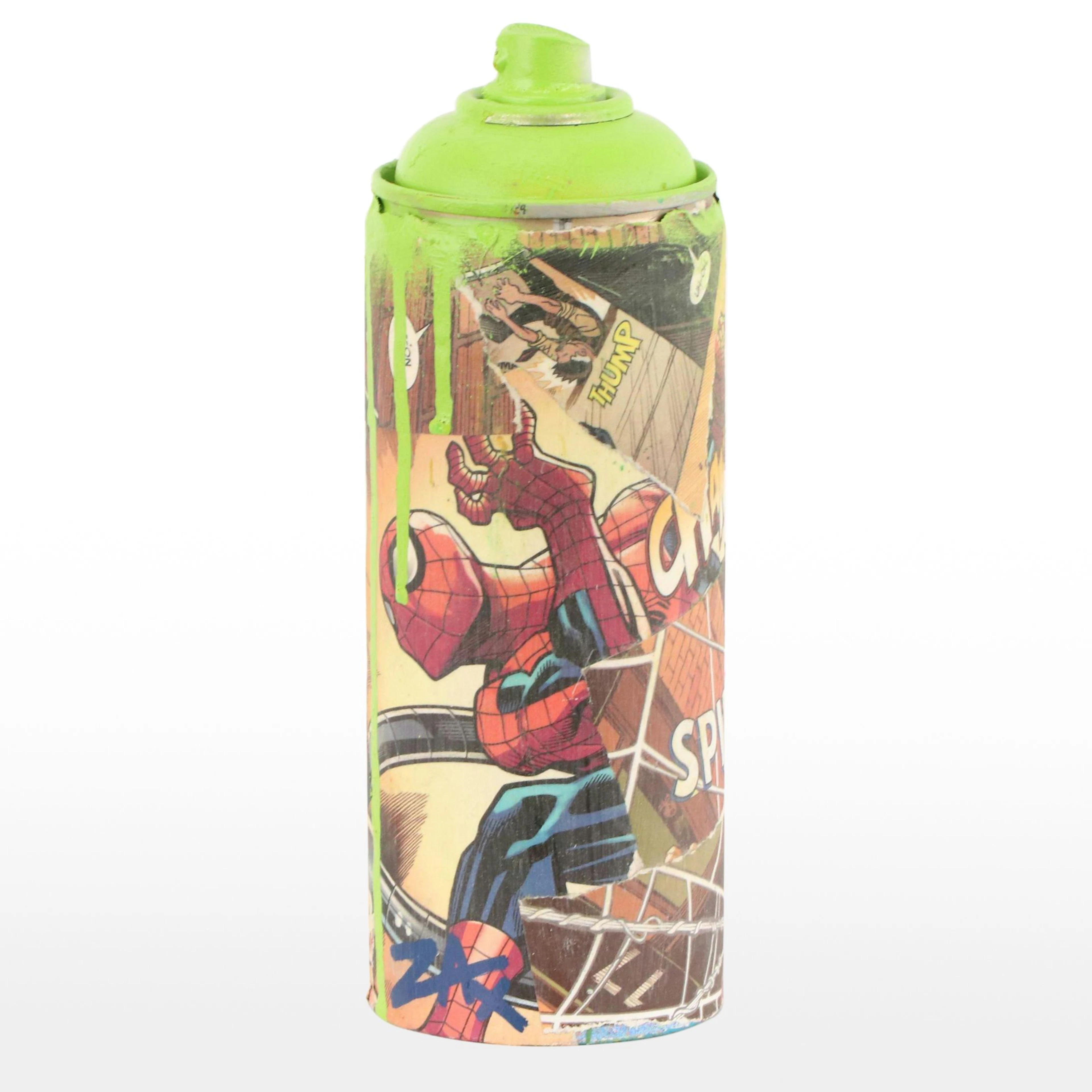 E.M. Zax Spider-Man Green Spray Can Found Object Sculpture, 2025