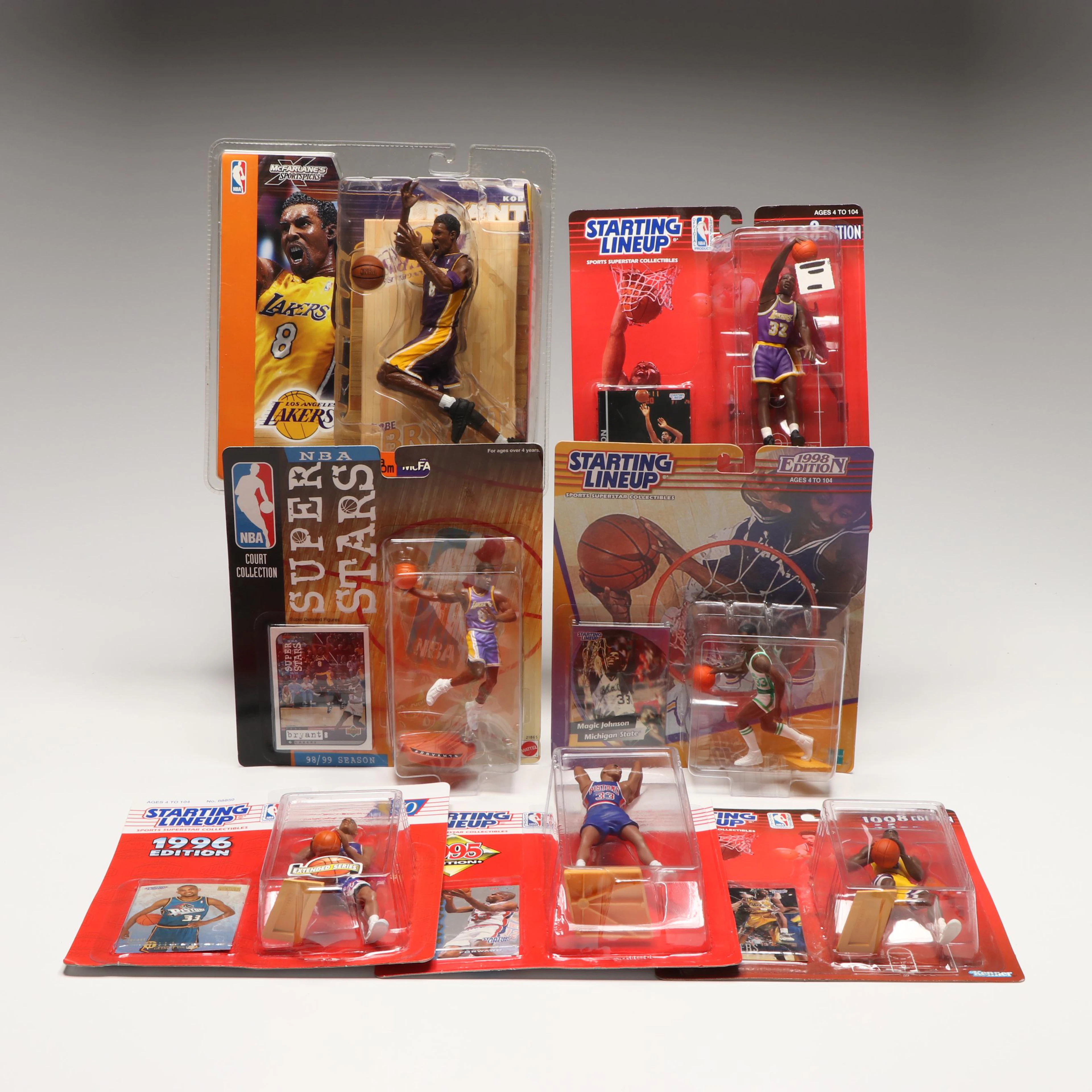 Kobe Bryant, Magic Johnson and Grant Hill Action Figures with Trading Cards