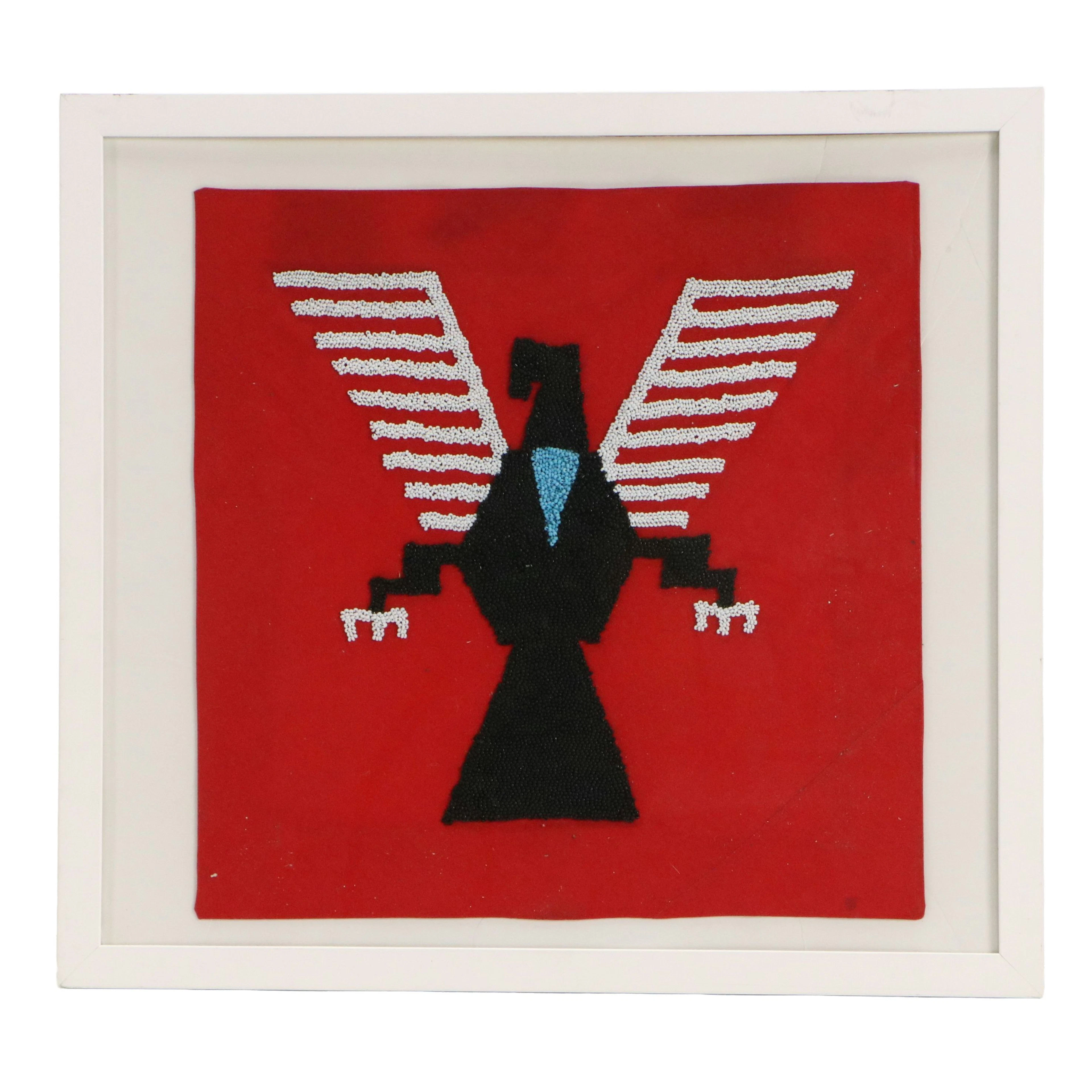Beaded Embroidery Depicting Thunderbird Motif