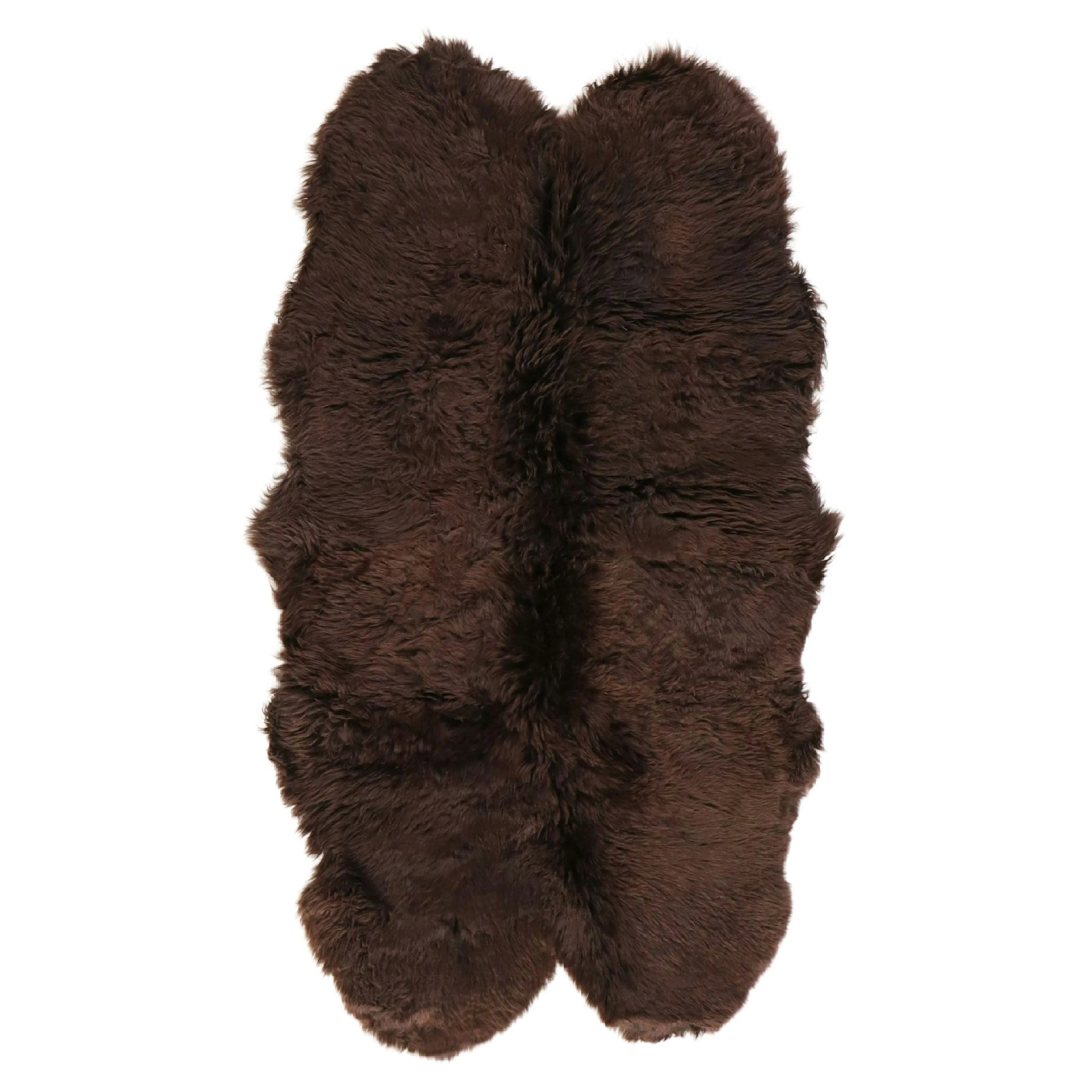 4' x 6' New Zealand Sheepskin Quad Pelt Area Rug in Chocolate