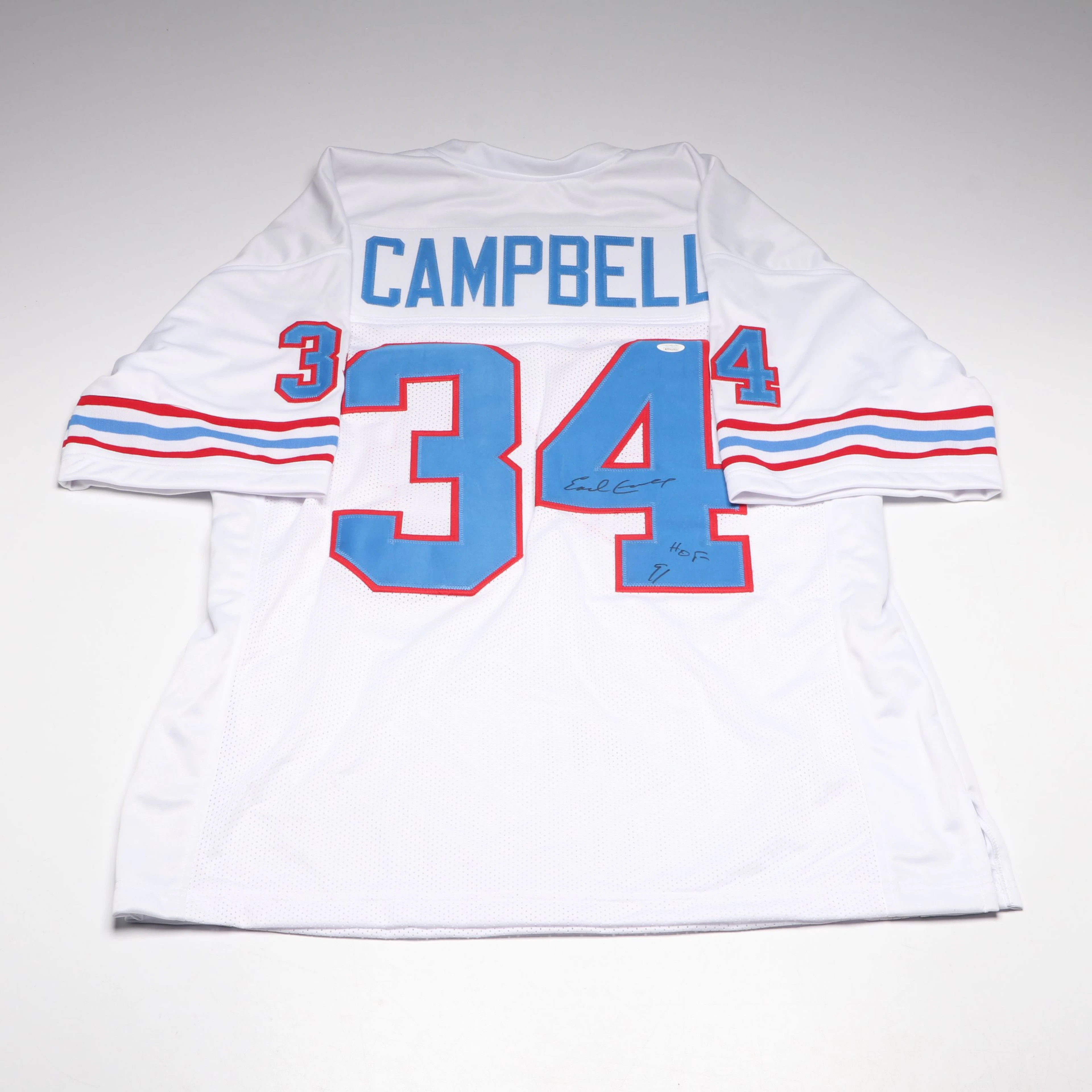 Earl Campbell Signed Houston Oilers NFL Football Jersey, JSA