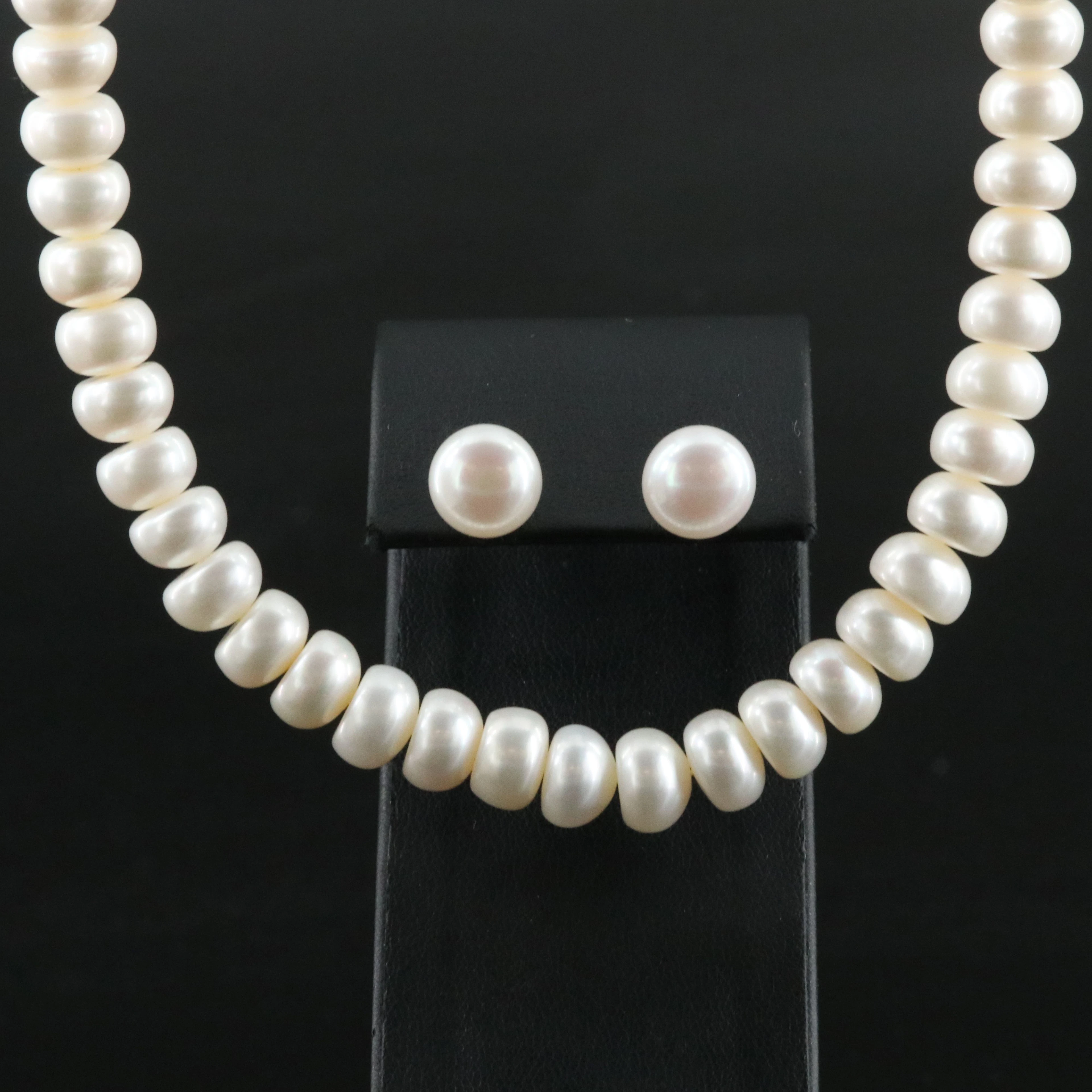 Honora 14K Pearl Earrings and Necklace