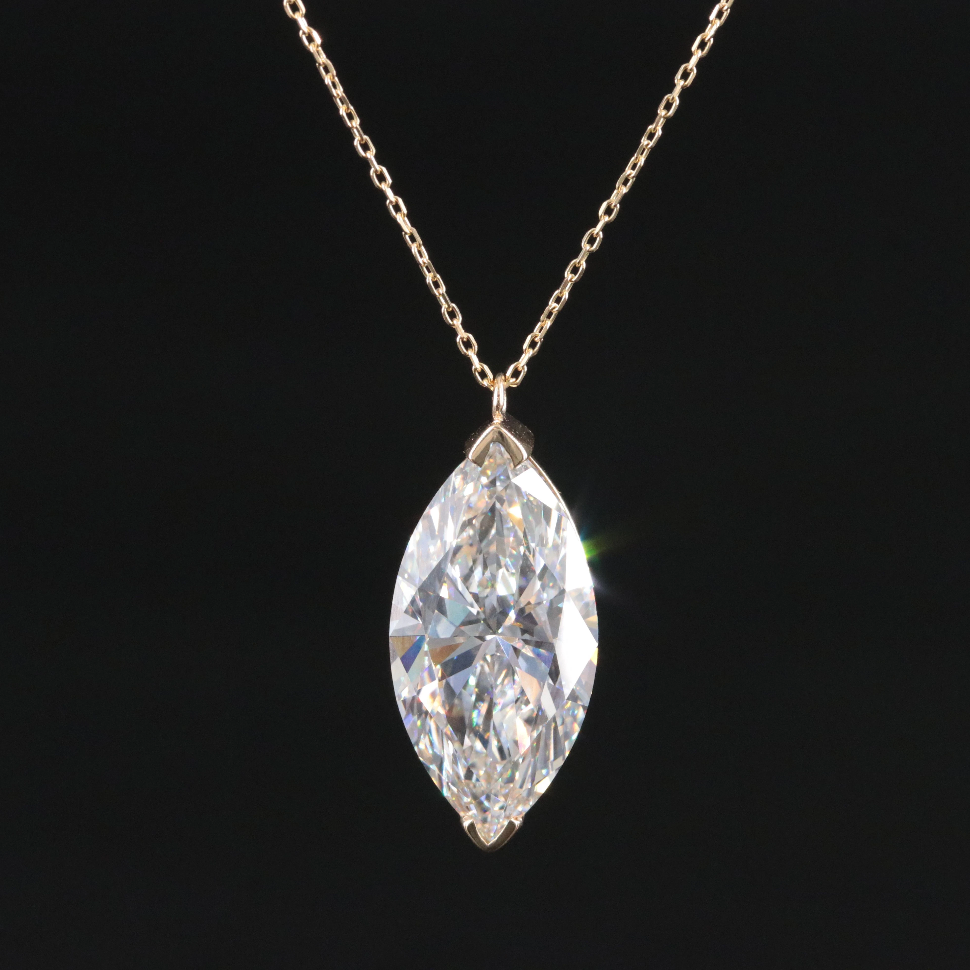 Loose 8.17 CT Lab Grown Diamond Solitaire Pendant Necklace with IGI Report