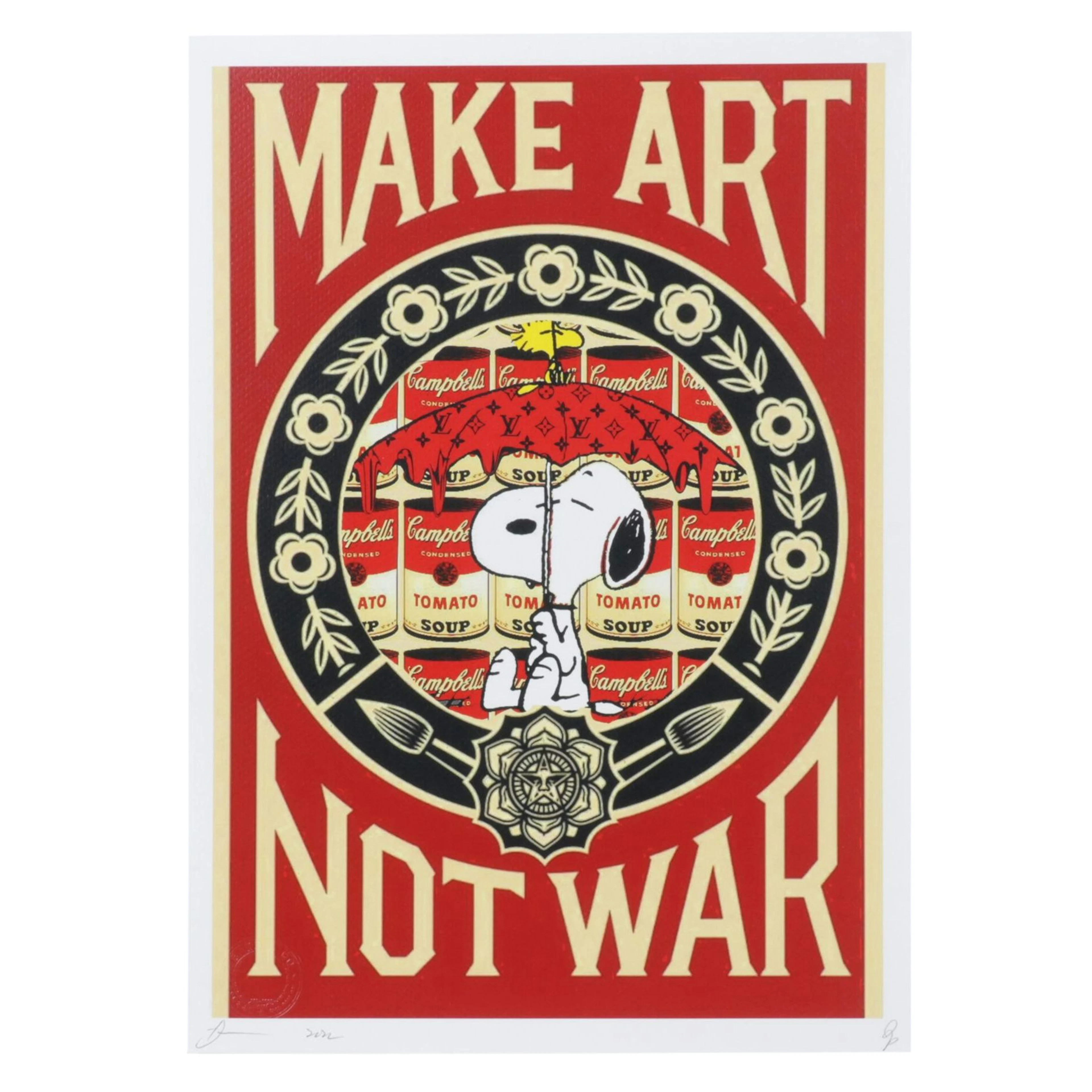 Death NYC Graphic Print Homage to Shepard Fairey X Peanuts x Andy Warhol, 2025