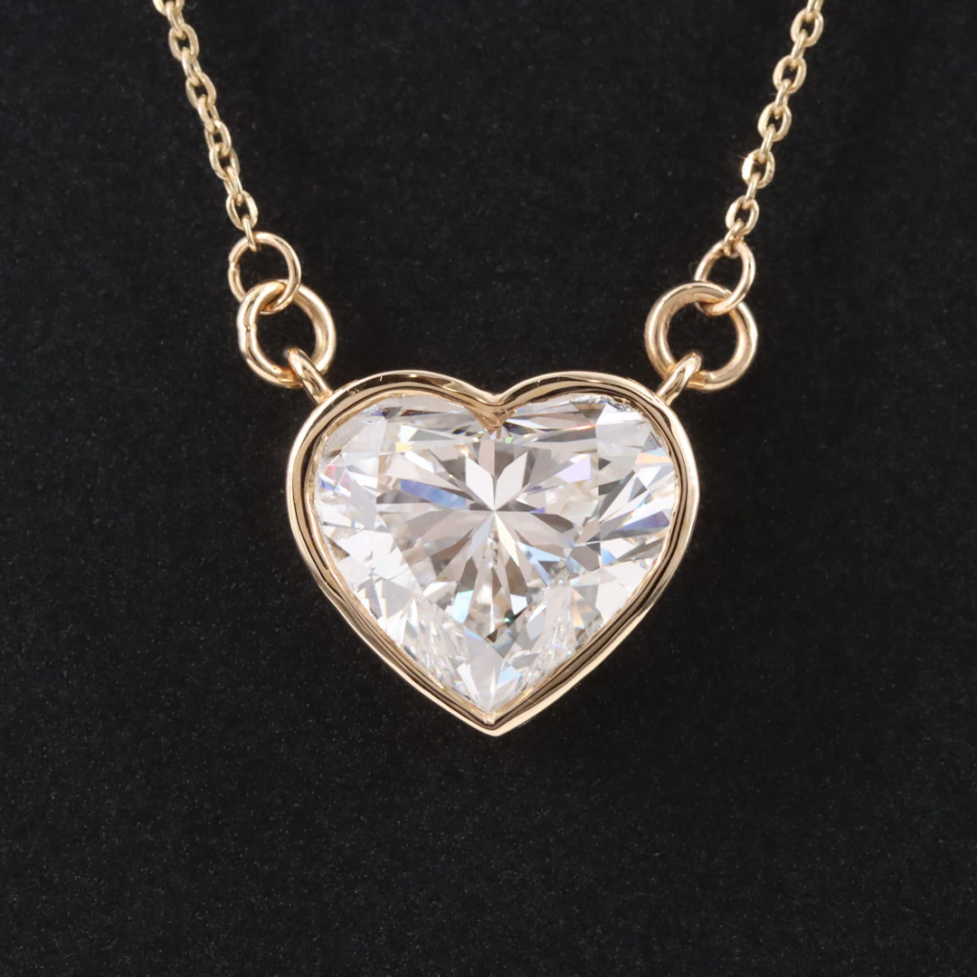 14K 4.04 CT Lab Grown Diamond Solitaire Necklace with IGI Report