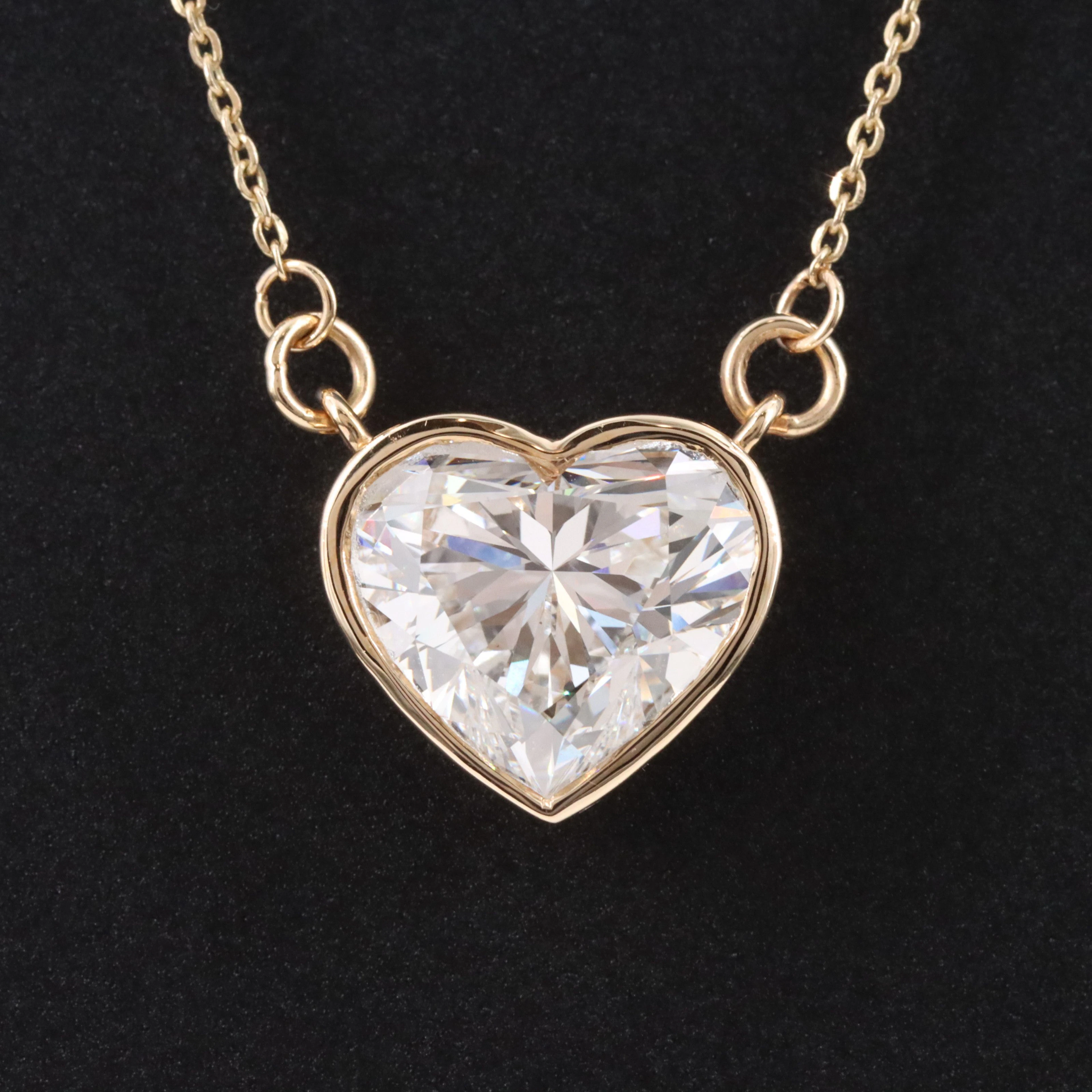 14K 4.04 CT Lab Grown Diamond Solitaire Necklace with IGI Report
