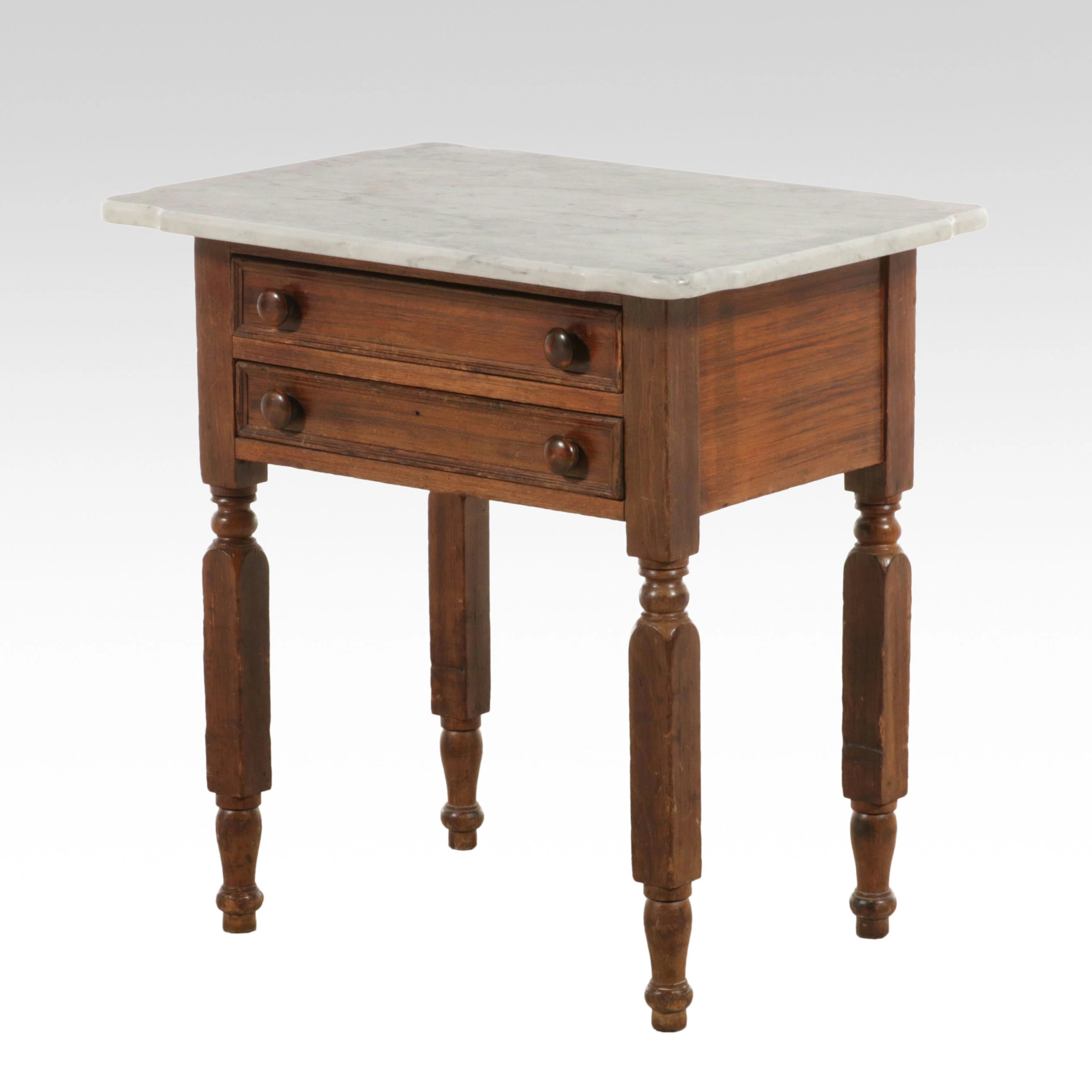 Late Victorian Style Marble Top Side Table, Late 19th to Early 20th Century